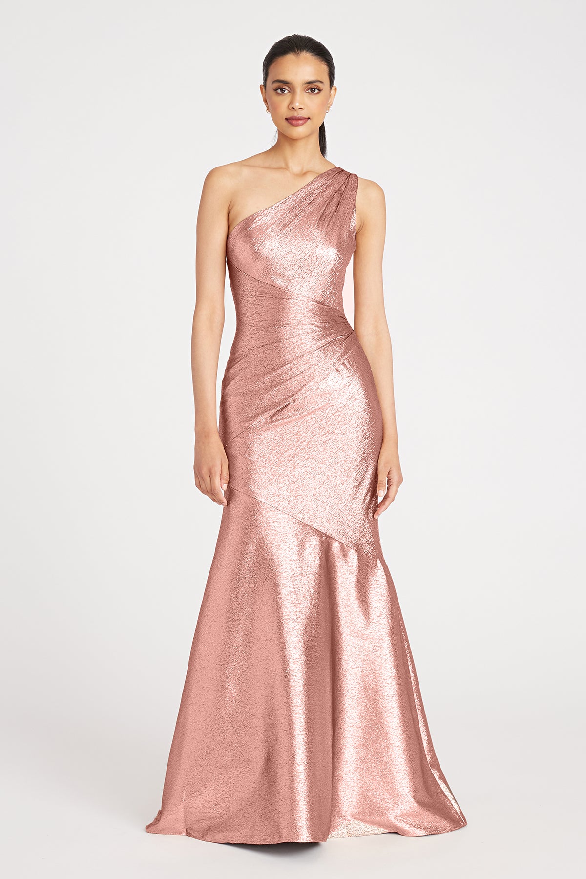 One Shoulder Ruched Gown THEIA One Shoulder Ruched Gown THEIA