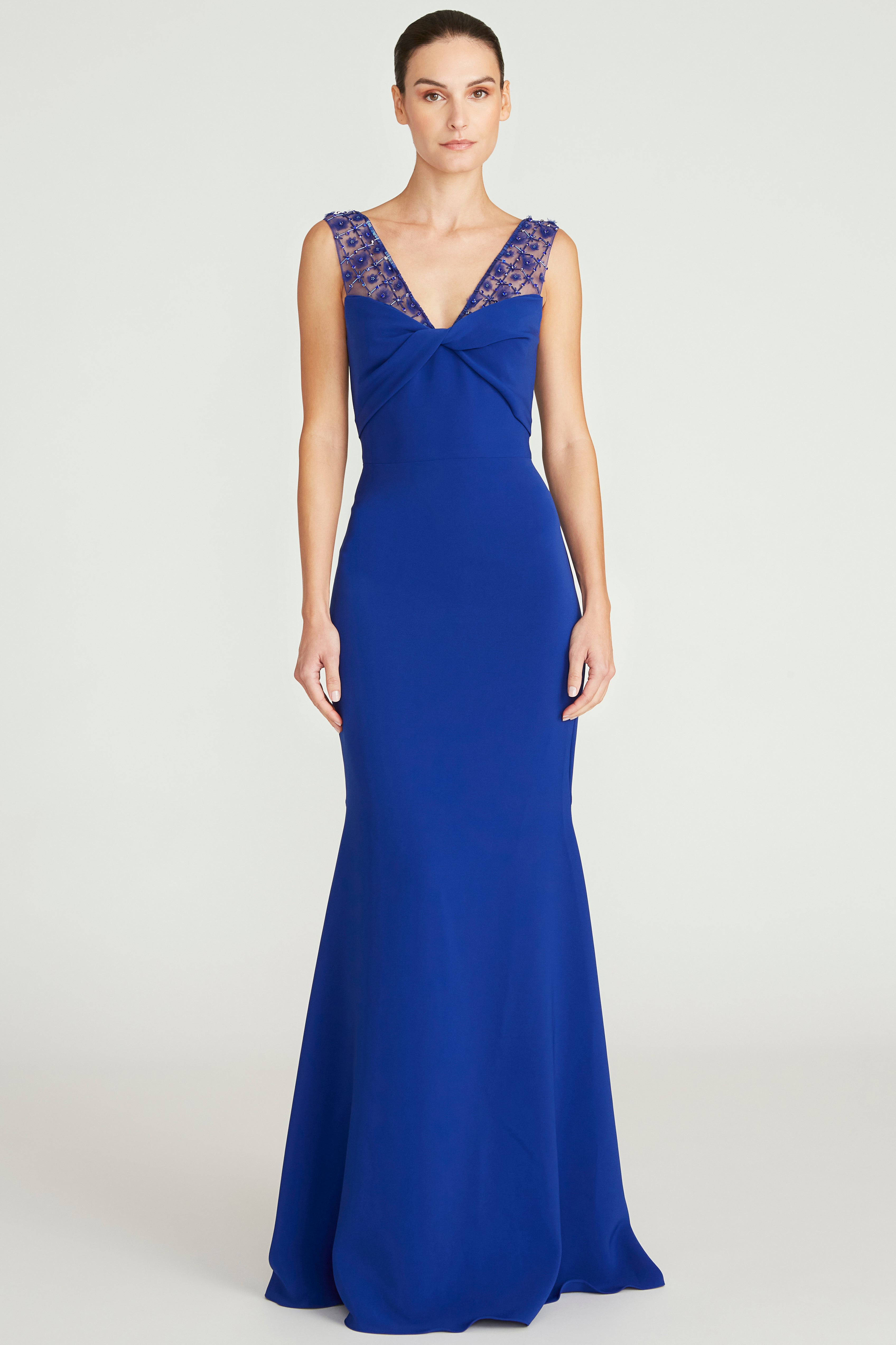 Alva Beaded Crepe Gown