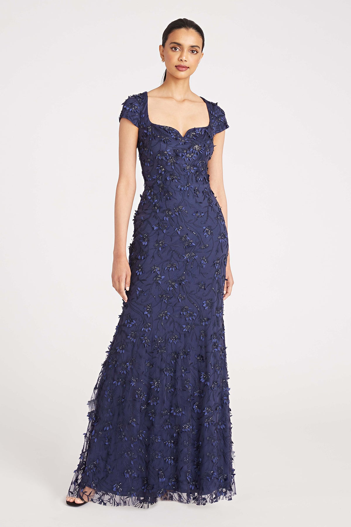 Bree Cap Sleeve Beaded Gown
