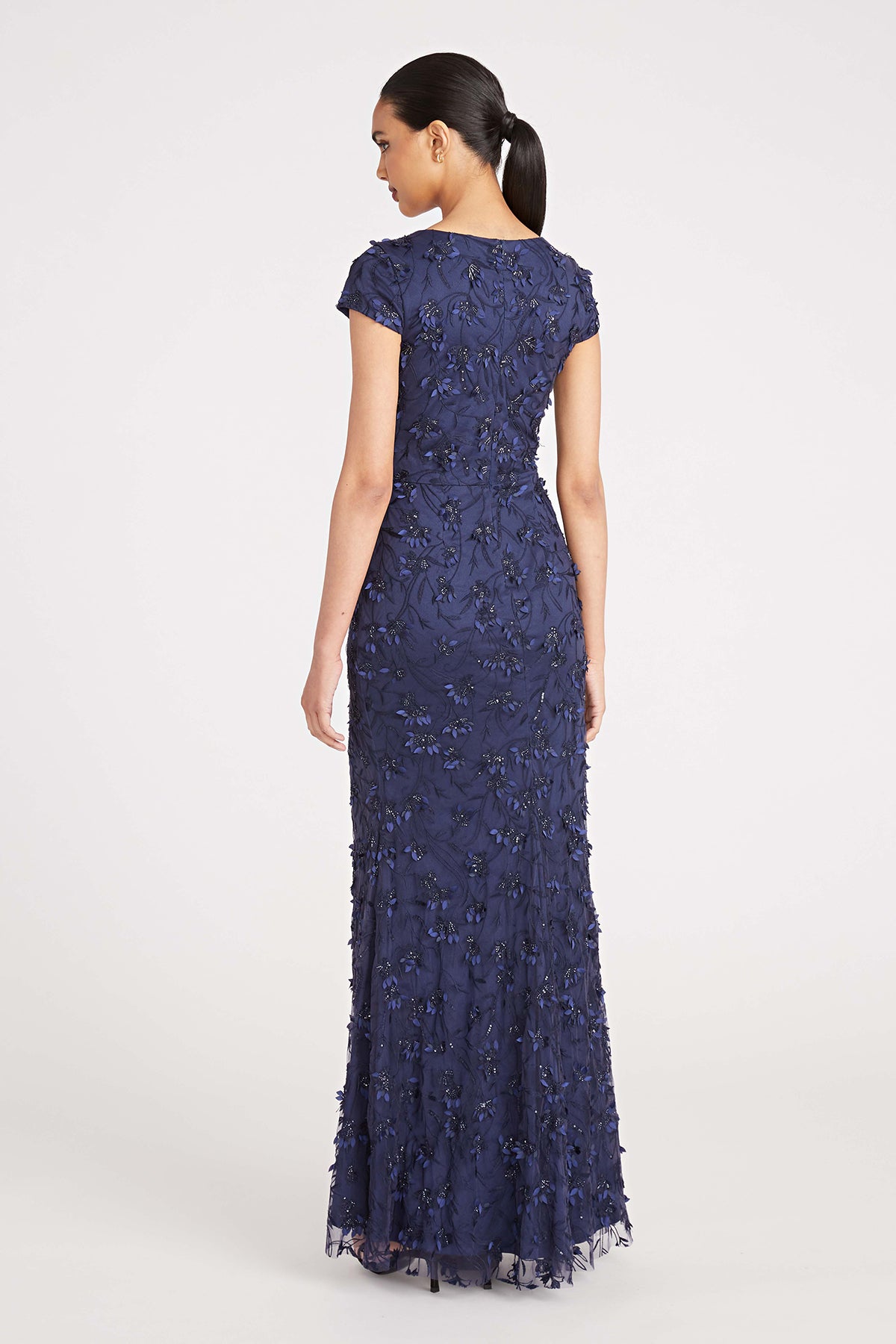Bree Cap Sleeve Beaded Gown