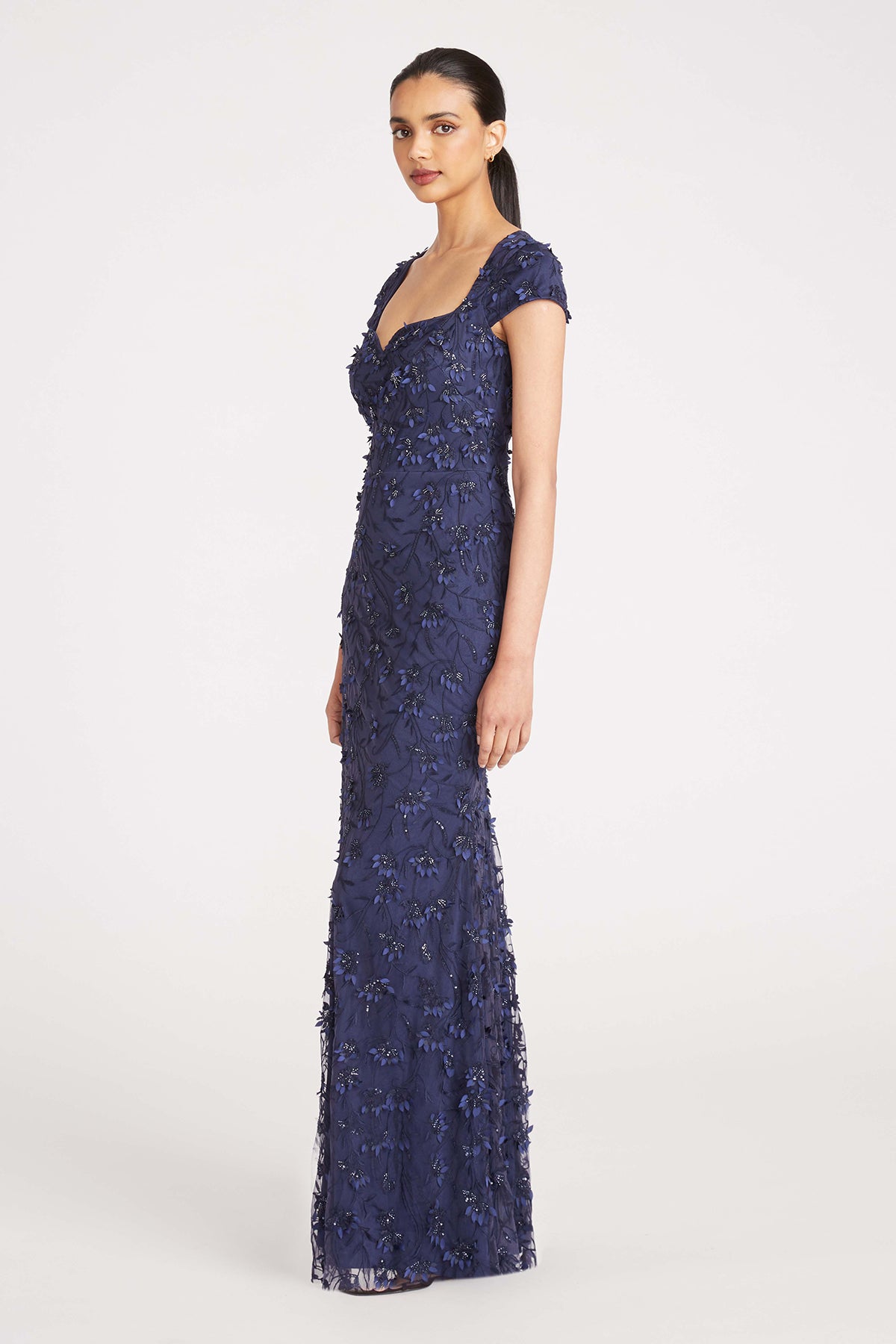 Bree Cap Sleeve Beaded Gown