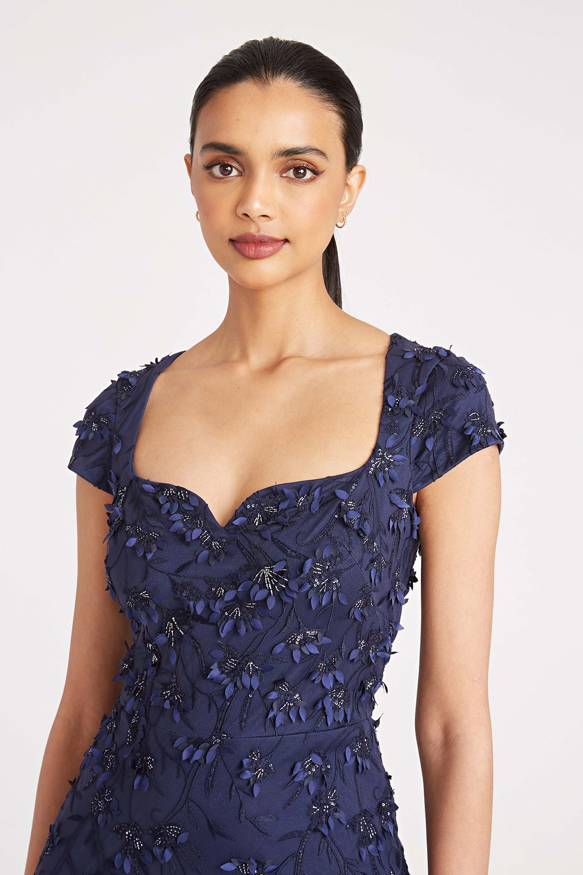 Bree Cap Sleeve Beaded Gown