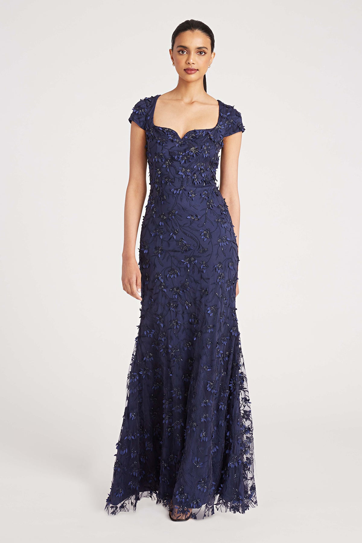 Bree Cap Sleeve Beaded Gown
