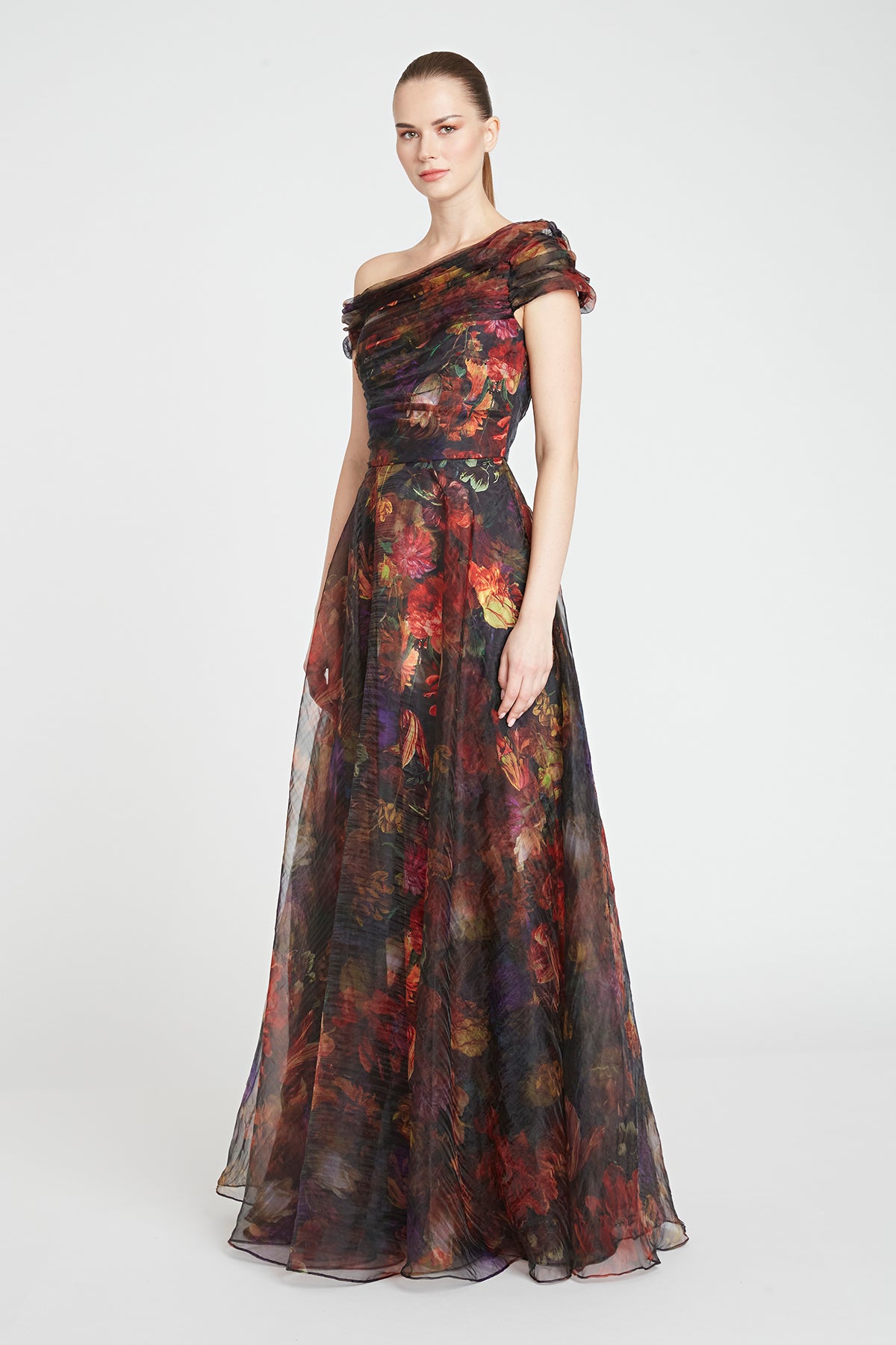 Jada Wrap Draped A Line Gown