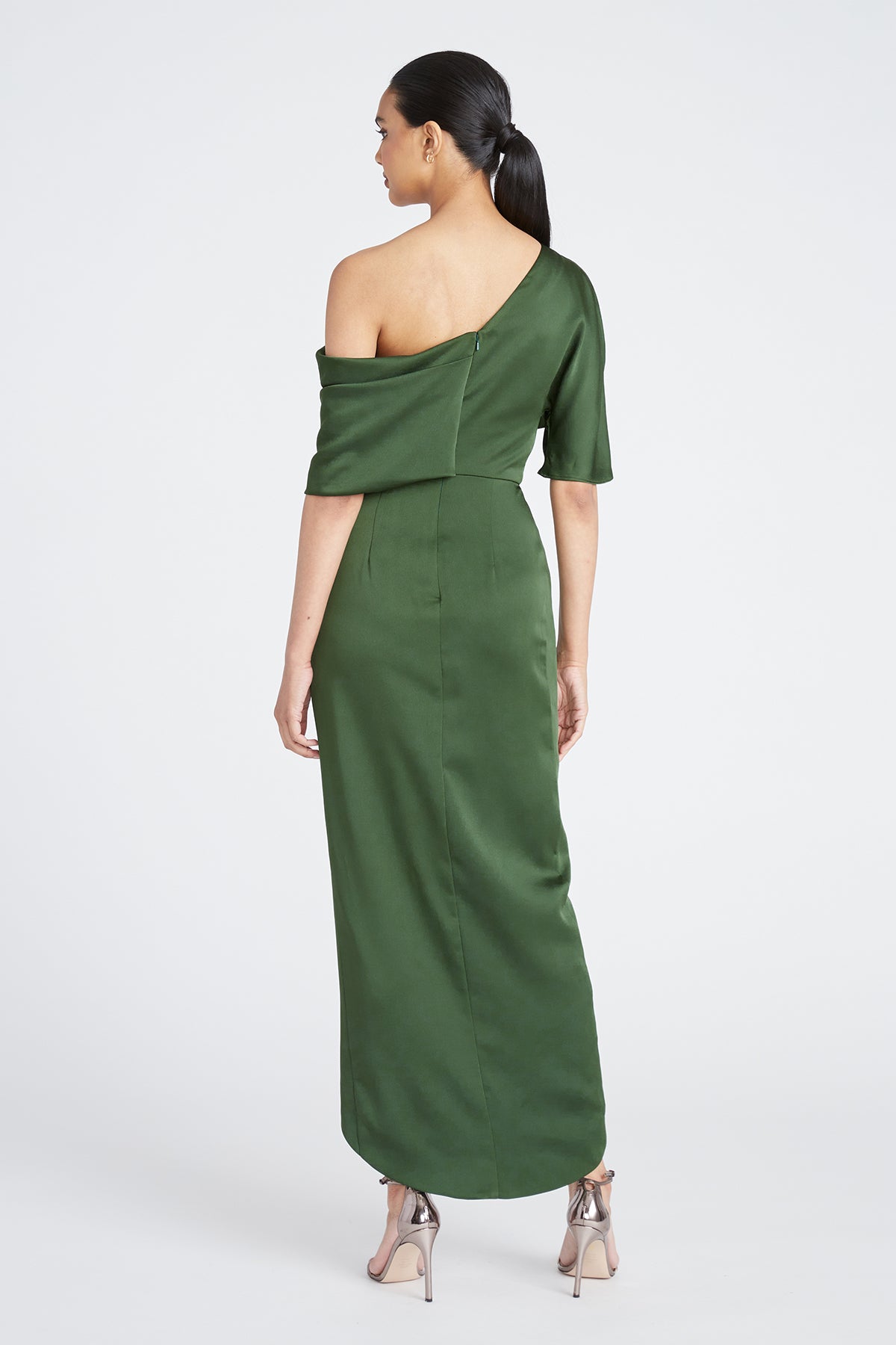 Theia Women's Rayna One-Shoulder Gown - Moss Green - Size 8 Theia Women's Rayna One-Shoulder Gown - Moss Green - Size 8