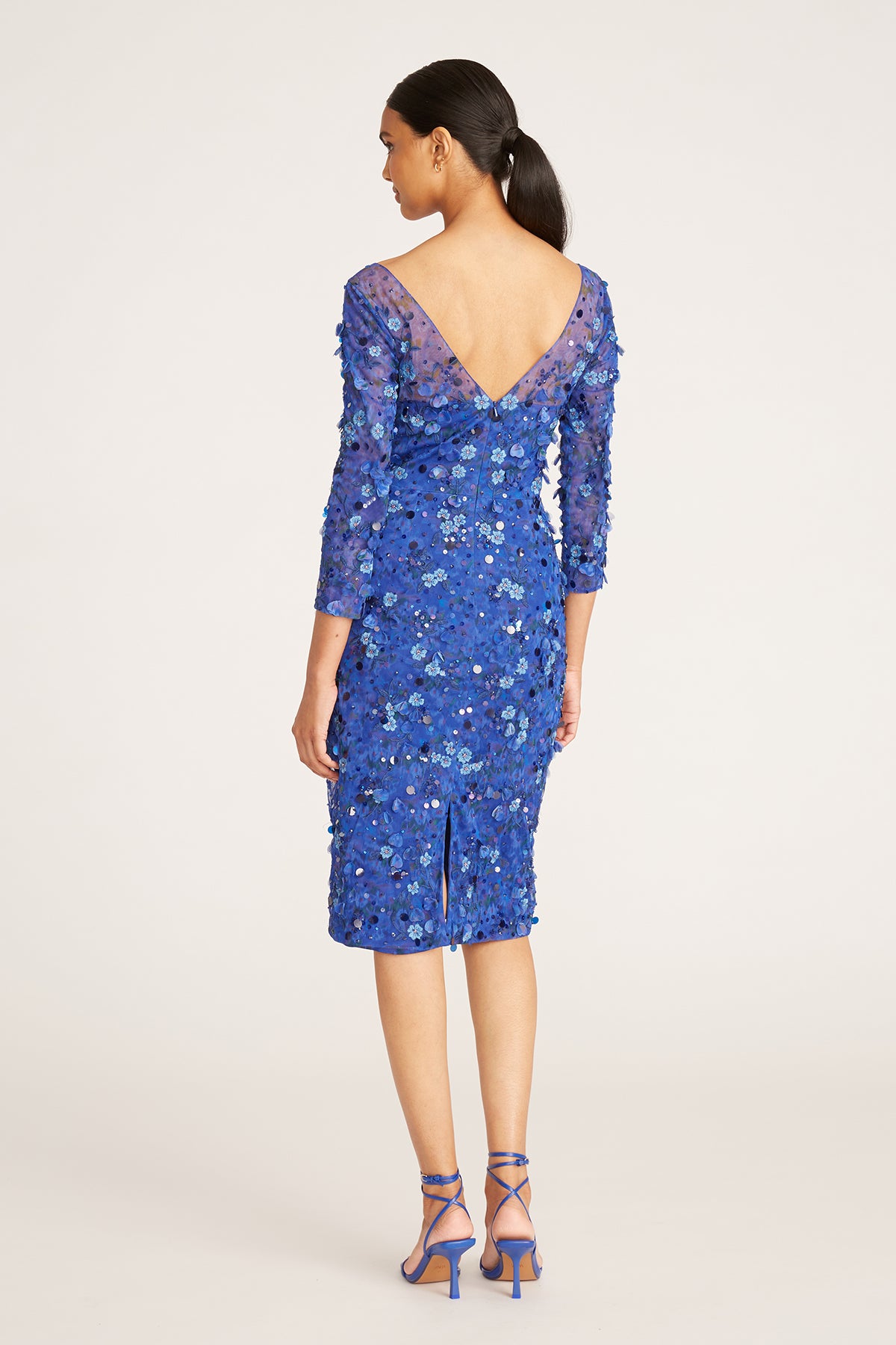 Elodie V Neck Beaded Dress THEIA Elodie V Neck Beaded Dress THEIA