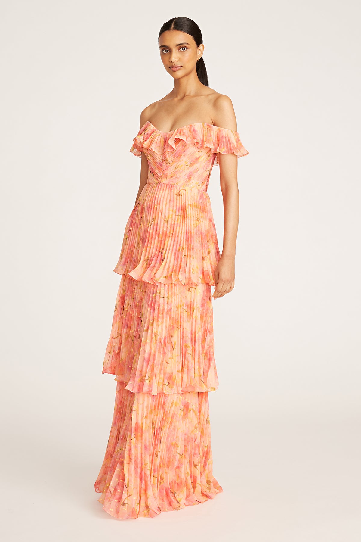 Beth Pleated Tiered Gown