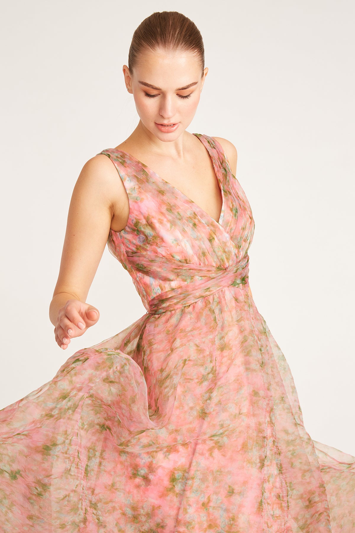 Conner V Neck Tea Length Dress