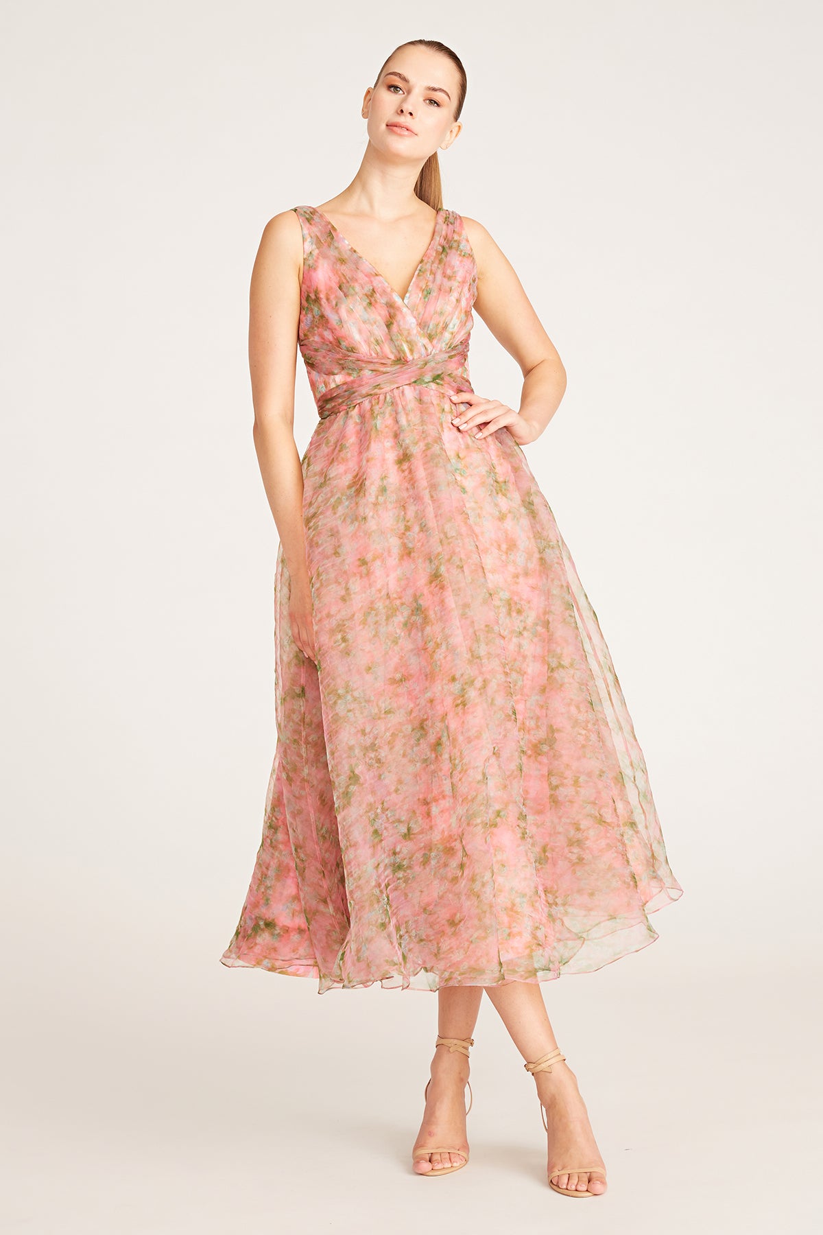 Conner V Neck Tea Length Dress