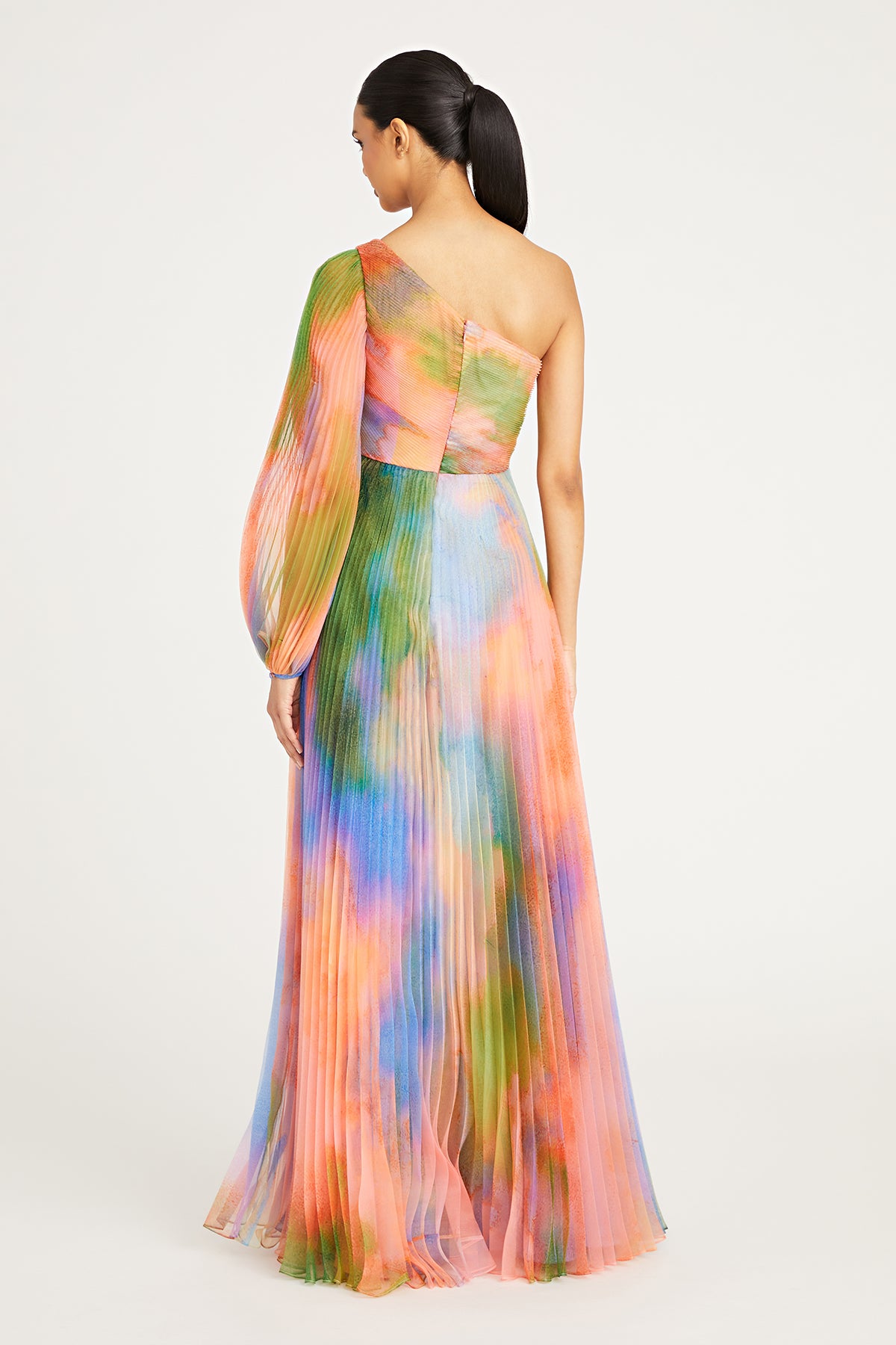 Elle One Shoulder Pleated Gown