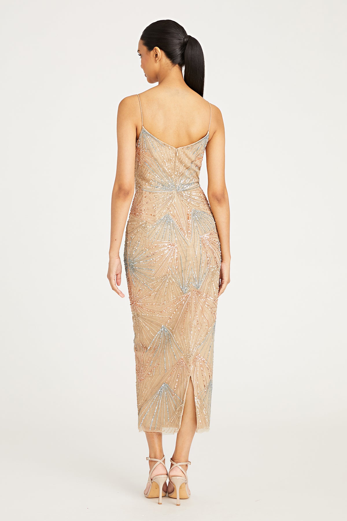 Diana Beaded Tea Length Dress