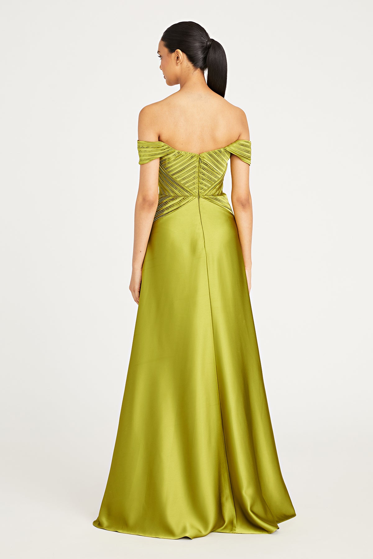 Venus Off Shoulder Draped Gown