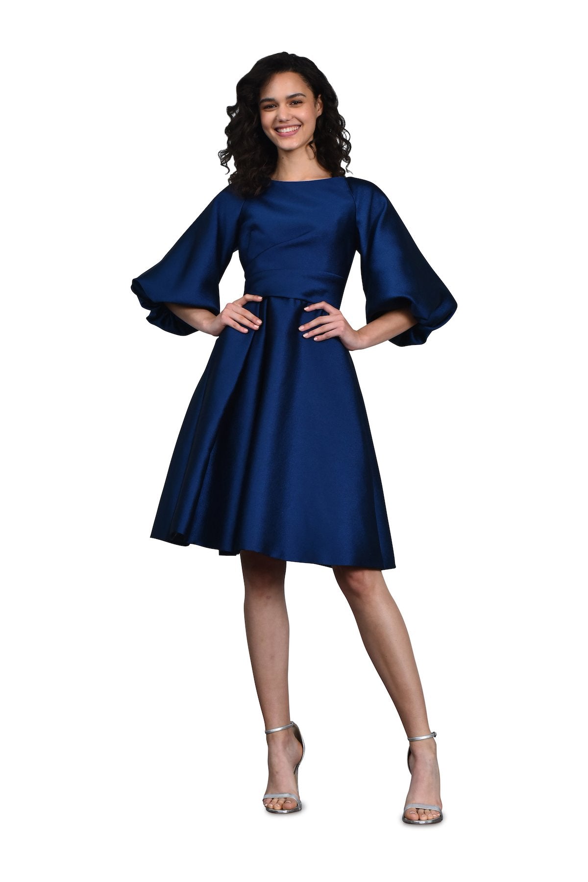 jacquard party dress Color-block Pleat A-Line Jacquard Party Dress