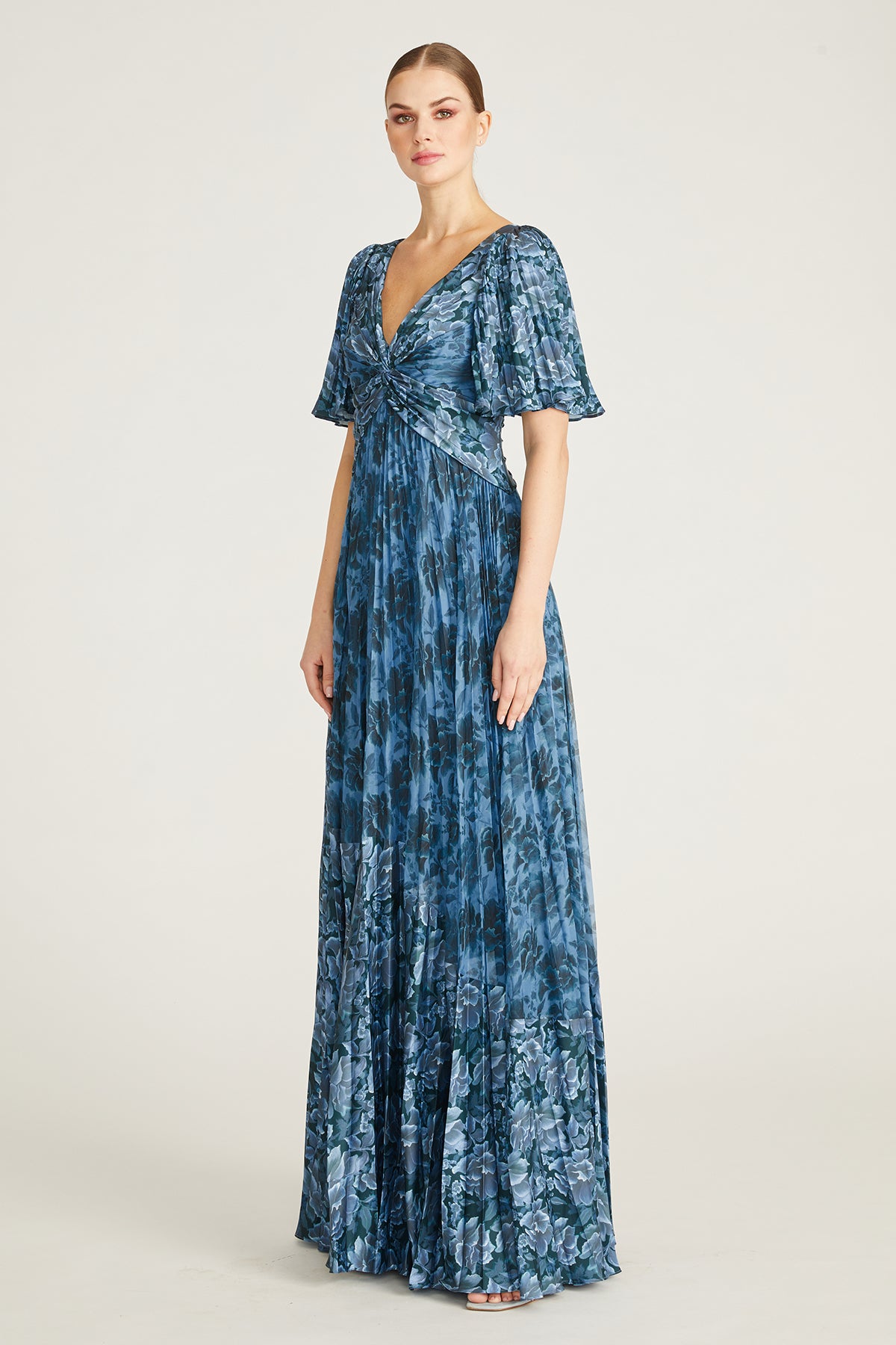 Mabella Pleated A Line Gown