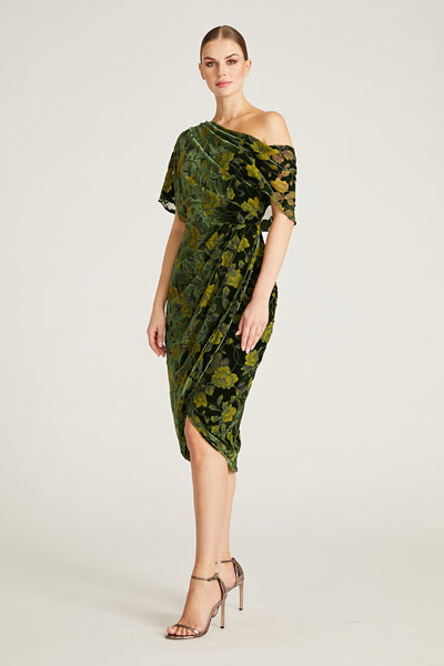 Maia One Shoulder Velvet Dress
