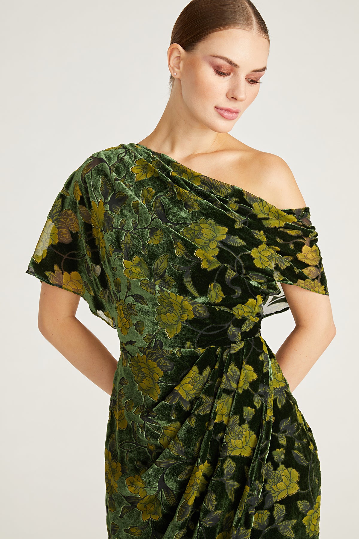 Maia One Shoulder Velvet Dress THEIA Maia One Shoulder Velvet Dress THEIA