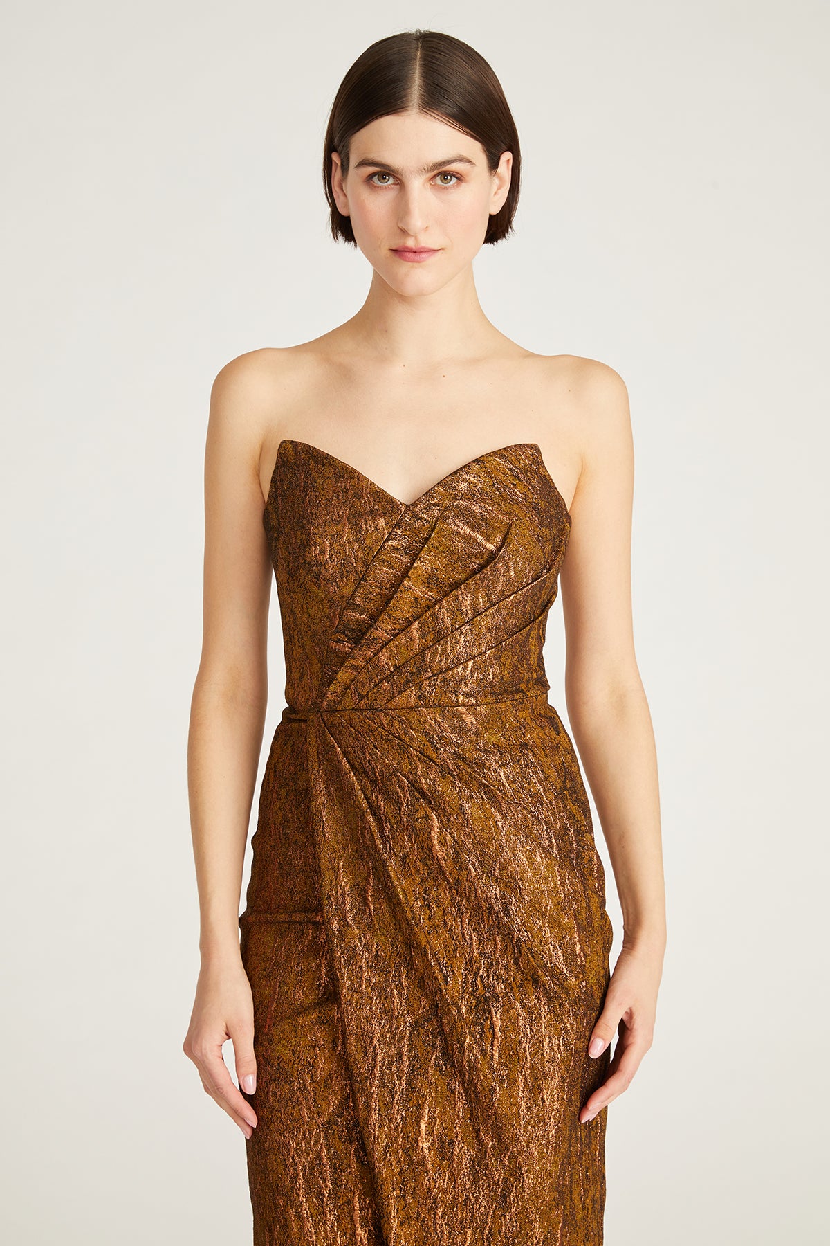 Theia Stretch Jacquard Strapless Cocktail Dress, 14 / Gold Theia Stretch Jacquard Strapless Cocktail Dress, 14 / Gold