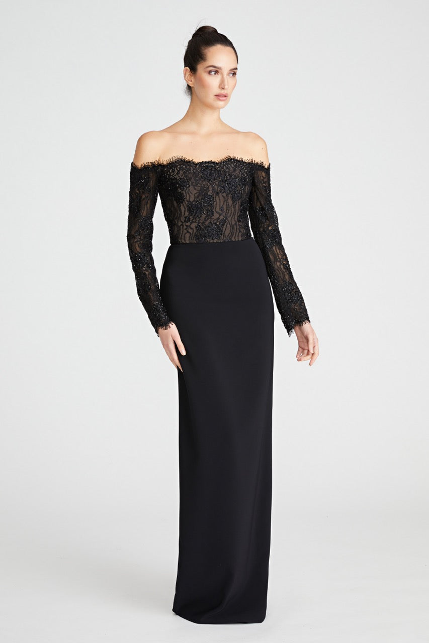 Andrina Lace Off Shoulder Gown THEIA Andrina Lace Off Shoulder Gown THEIA