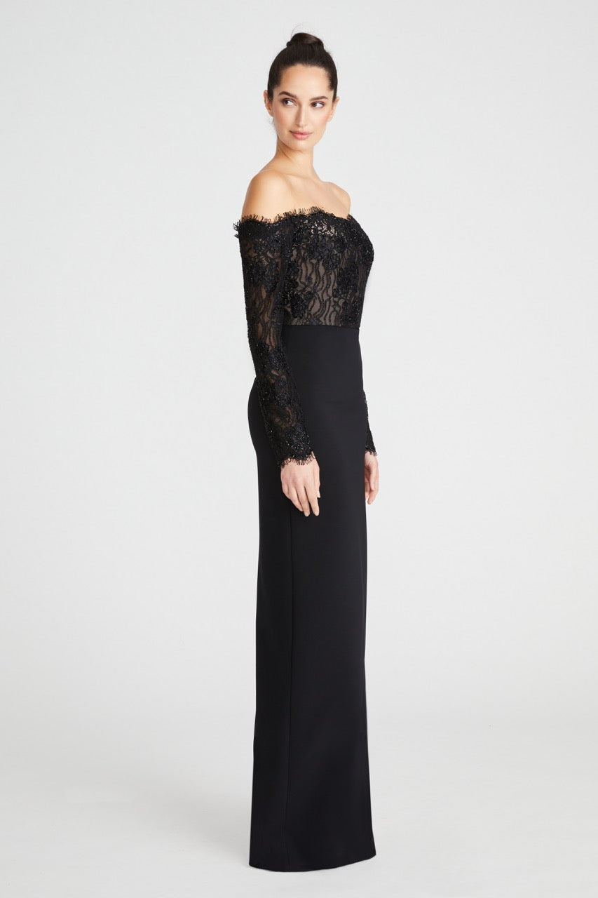 Andrina Lace Off Shoulder Gown THEIA Andrina Lace Off Shoulder Gown THEIA