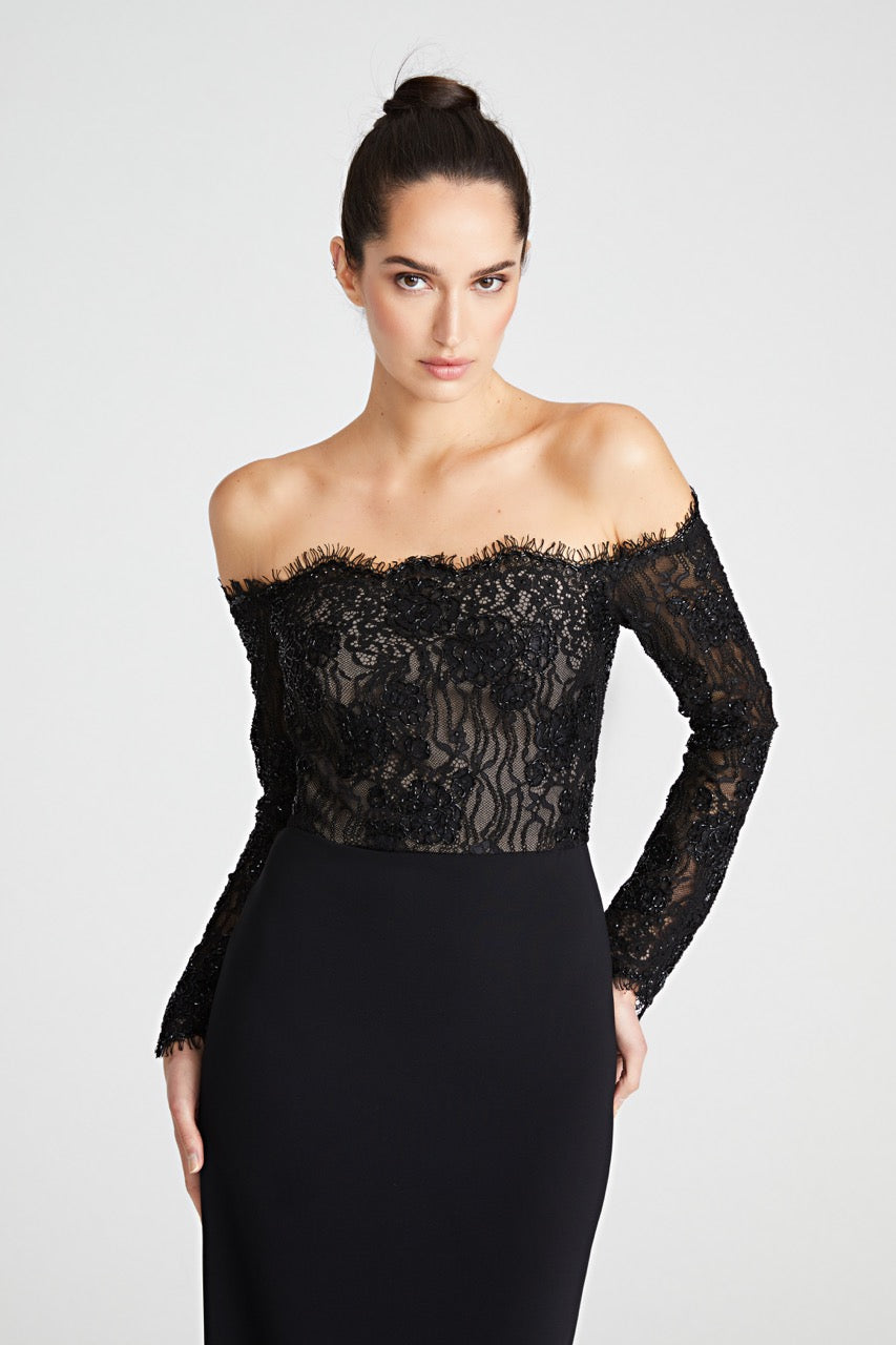 Andrina Lace Off Shoulder Gown
