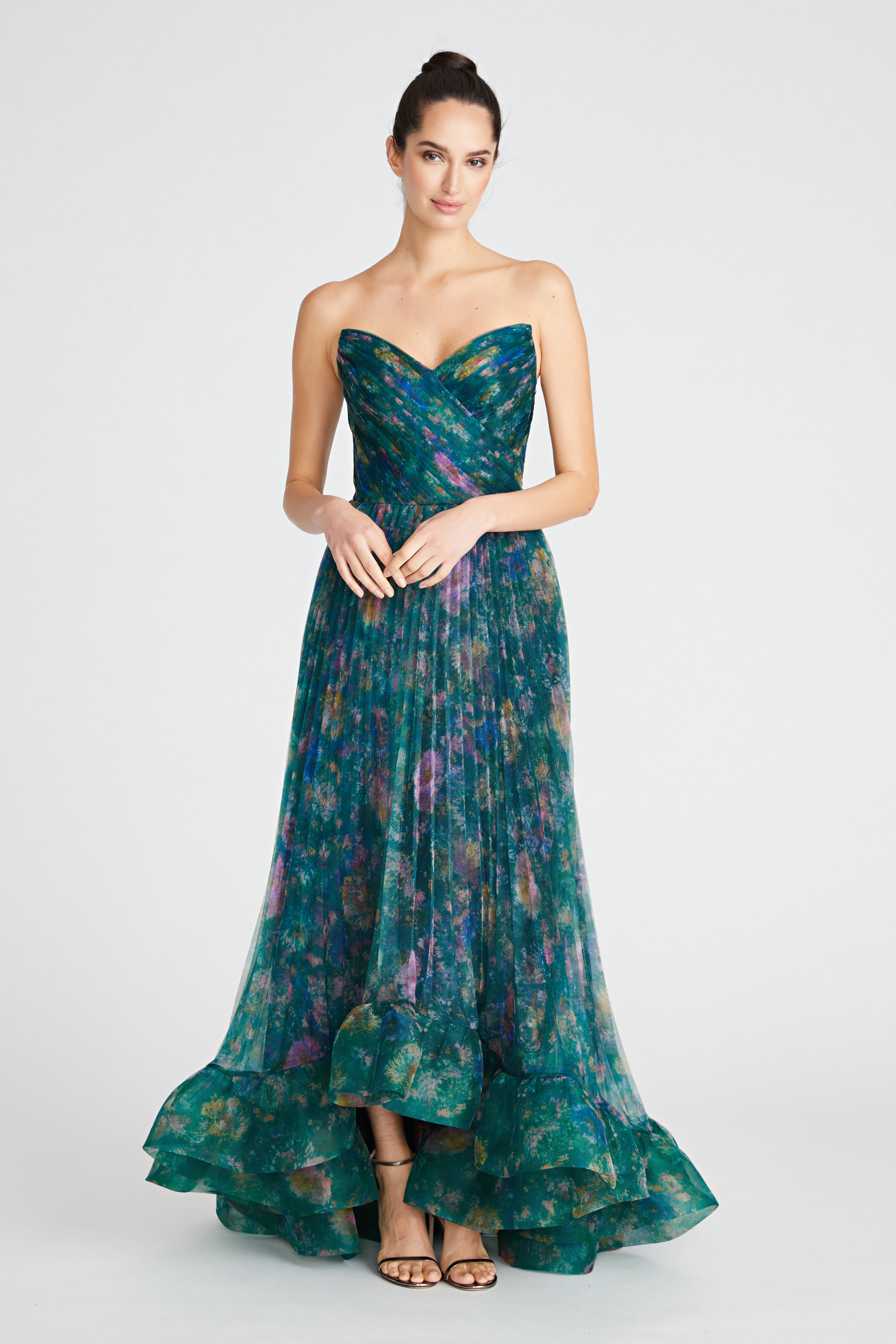 Moira Strapless High Low Gown – THEIA