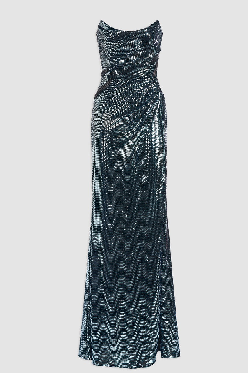 NWOT Sky Brand Tie Sky Maxi Tasgall Strapless Dress Size Med MSRP $234