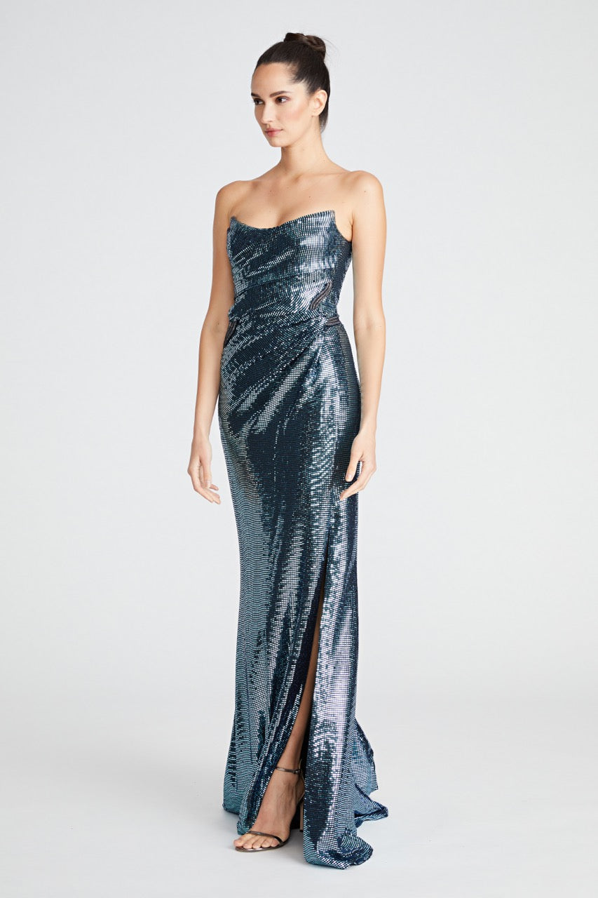 Skye Draped Strapless Gown
