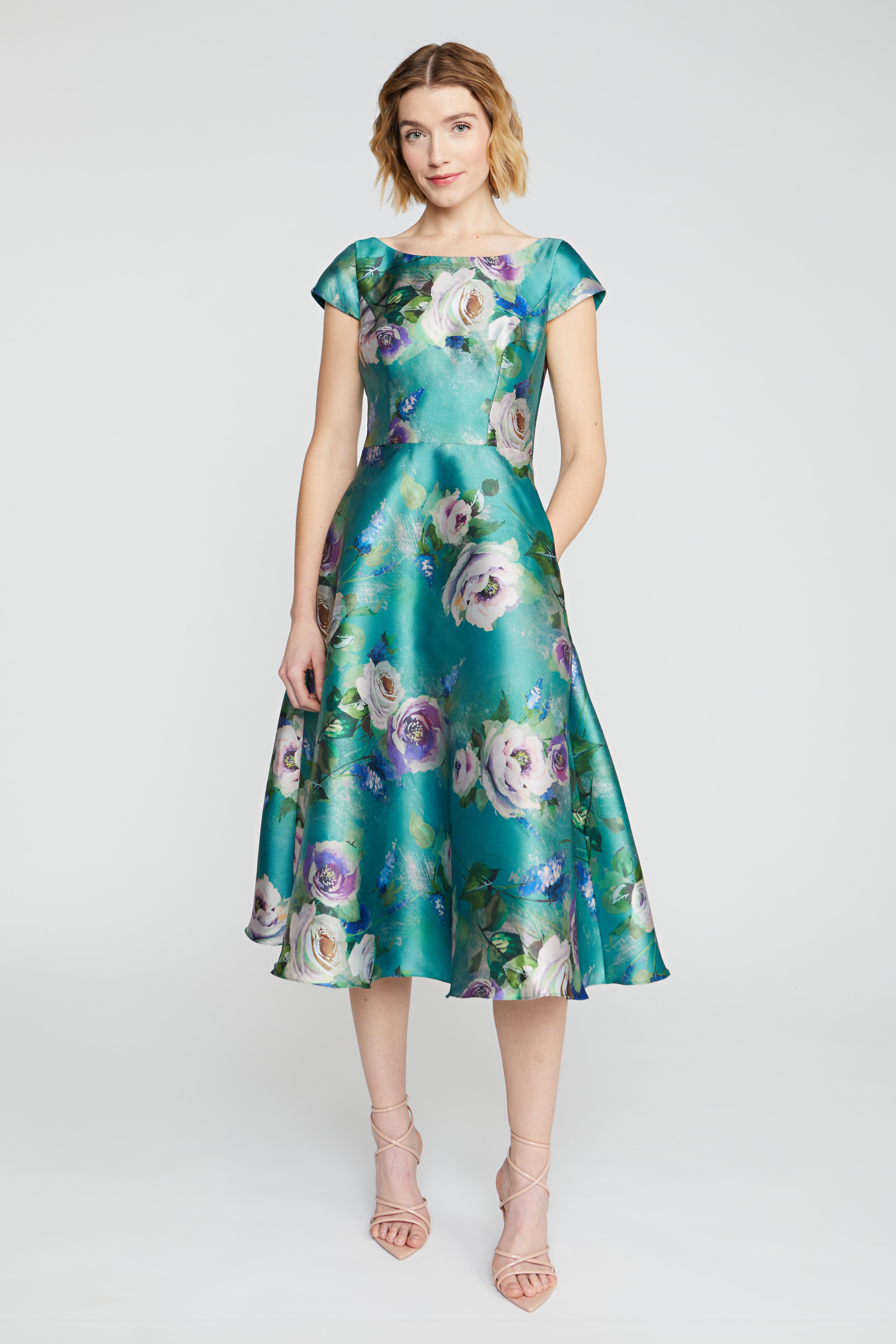 Paula Mikado Tea Length Dress