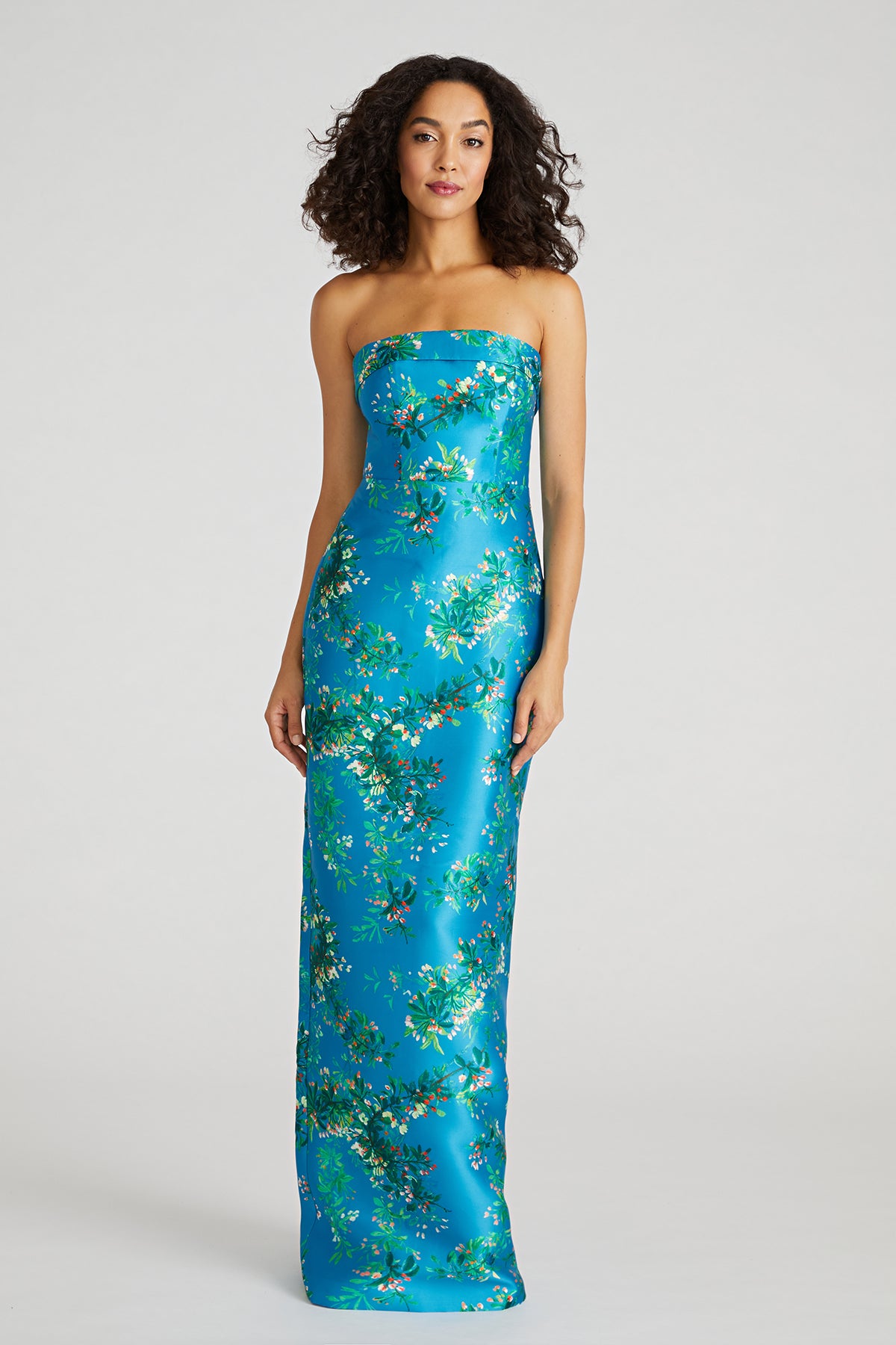 Cleo Strapless Column Gown – THEIA