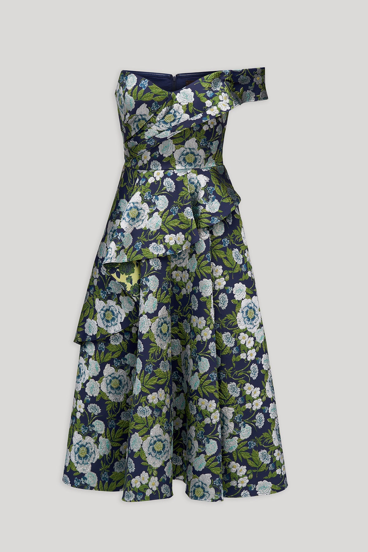 Theia Tatum Peplum A-Line Midi Dress Theia Tatum Peplum A-Line Midi Dress