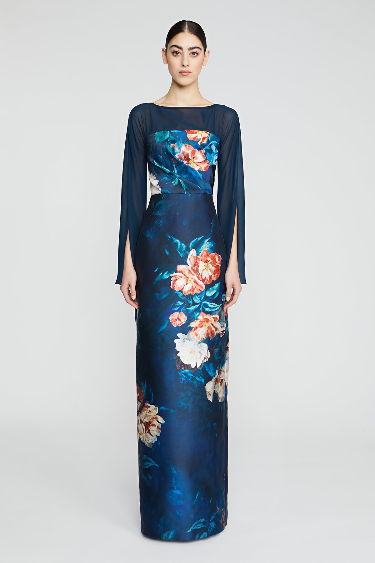 Lorraine Column Gown - 0 / Shadow Blooms Lorraine Column Gown - 0 / Shadow Blooms