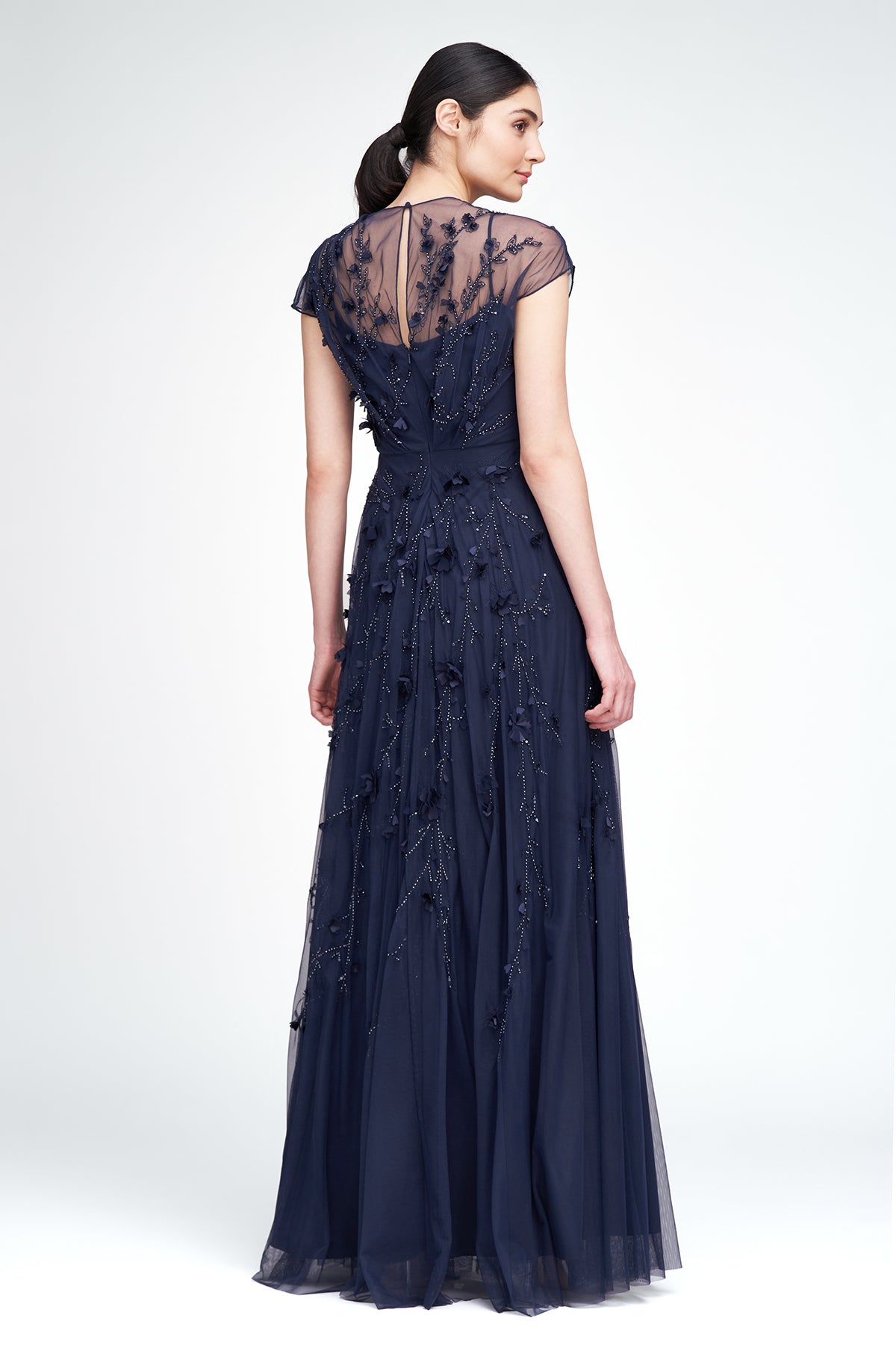open back maxi dress Noelia Textured Jersey in Fiery Red blue gown Size:M(Fit for EU 40-42, US 8-10, UK/AU 12-14, IT 44-46) Azazie Brooke Black Metallic