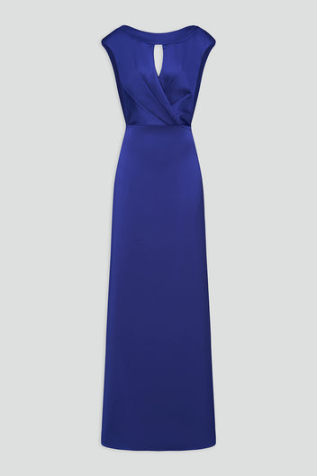 Sangria Plunging Cowl Back Gown