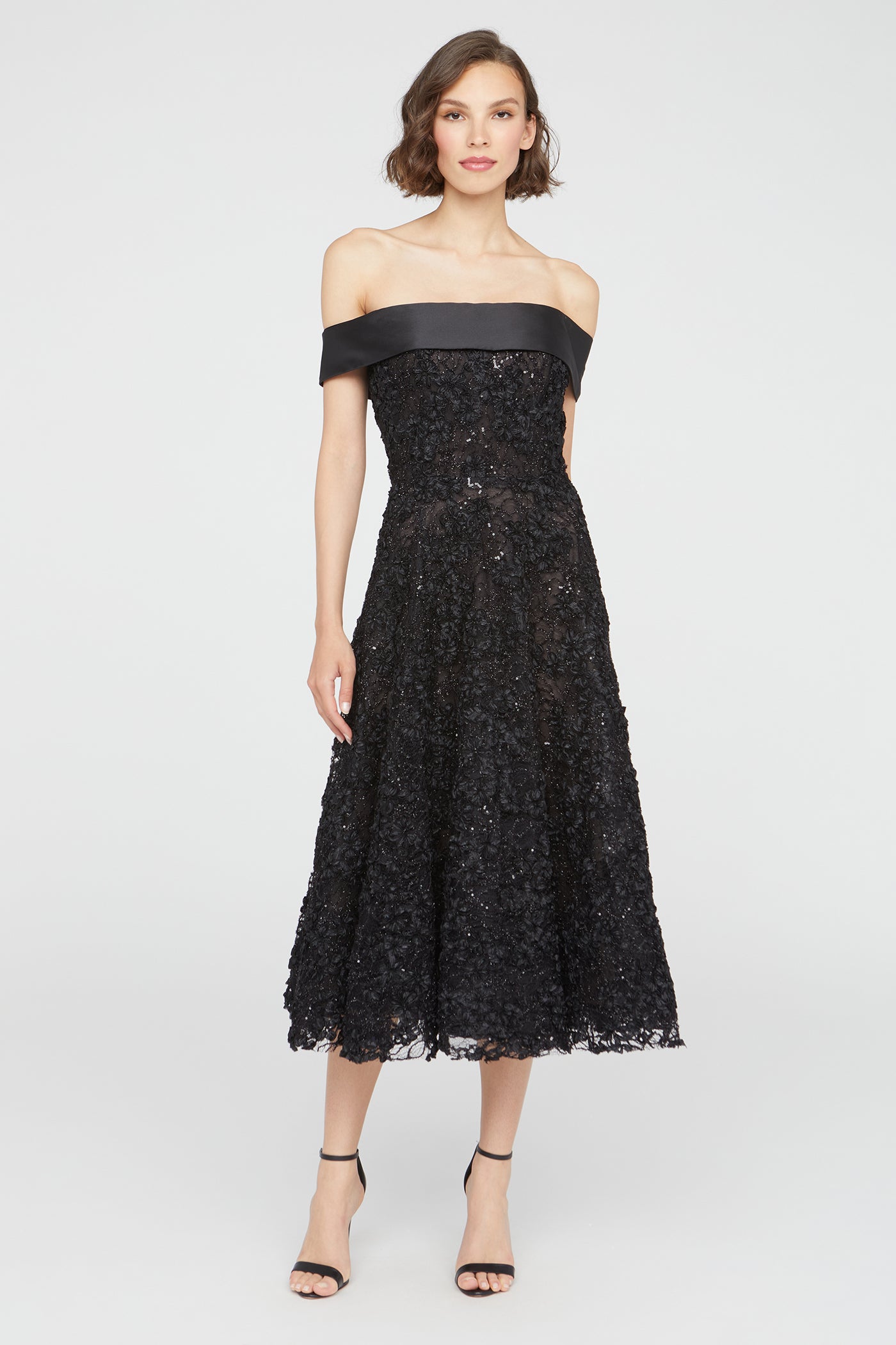 Roxy Off Shoulder A Line Dress THEIA Roxy Off Shoulder A Line Dress THEIA