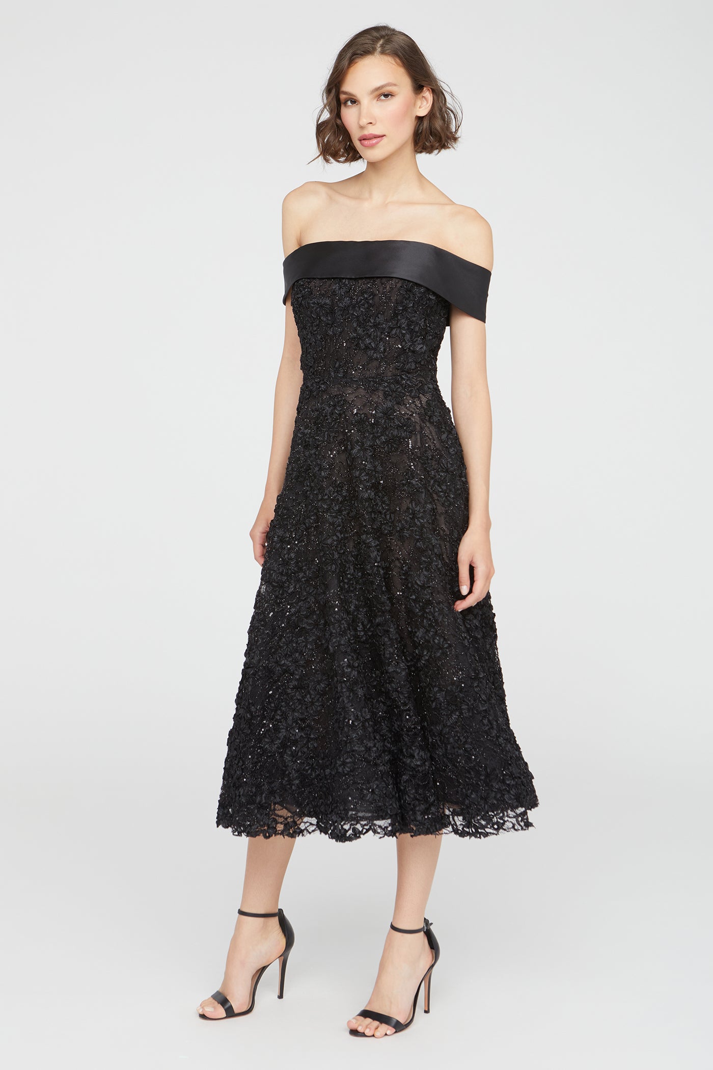 Roxy Off Shoulder A Line Dress THEIA Roxy Off Shoulder A Line Dress THEIA