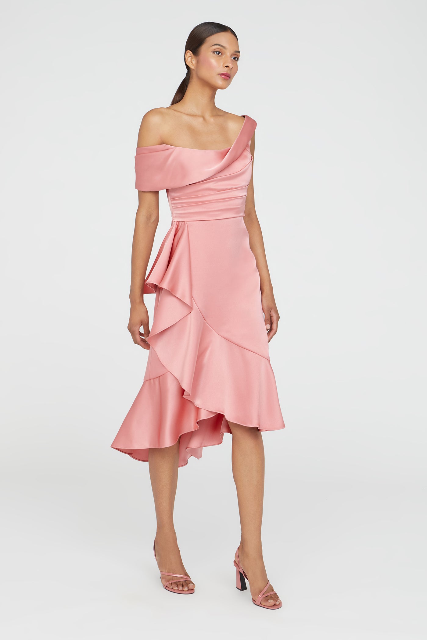 Theia Janice Draped Asymmetric Dress Theia Janice Draped Asymmetric Dress