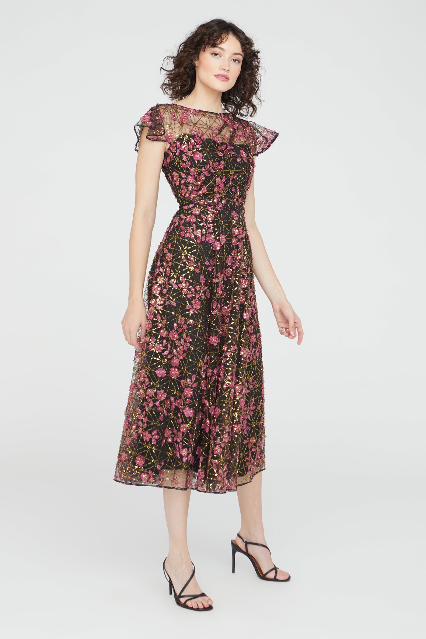Theia Mariah Beaded Midi Dress Theia Mariah Beaded Midi Dress