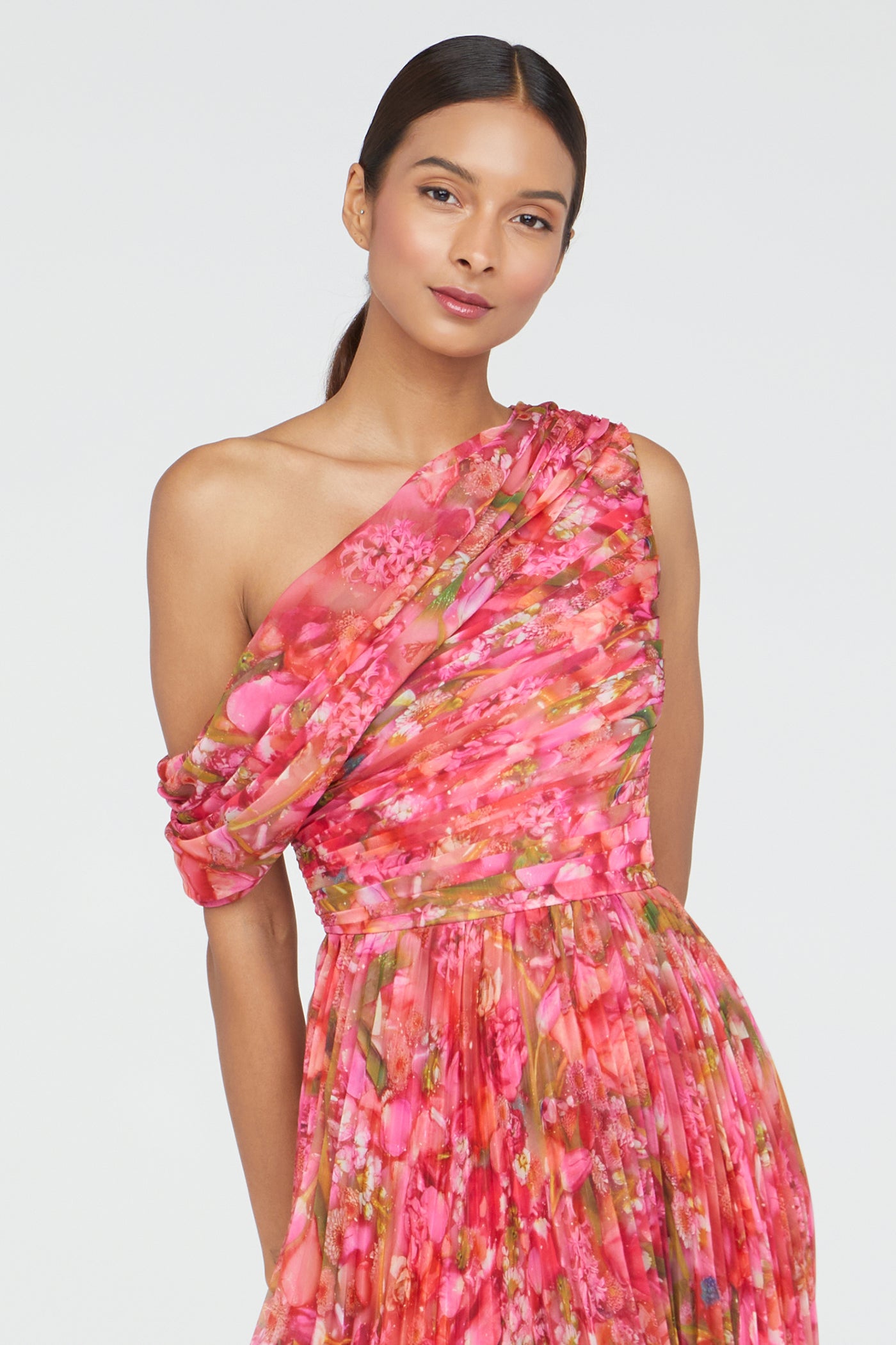 Katia Draped Chiffon Dress 0 / Hydra Floral Katia Draped Chiffon Dress 0 / Hydra Floral