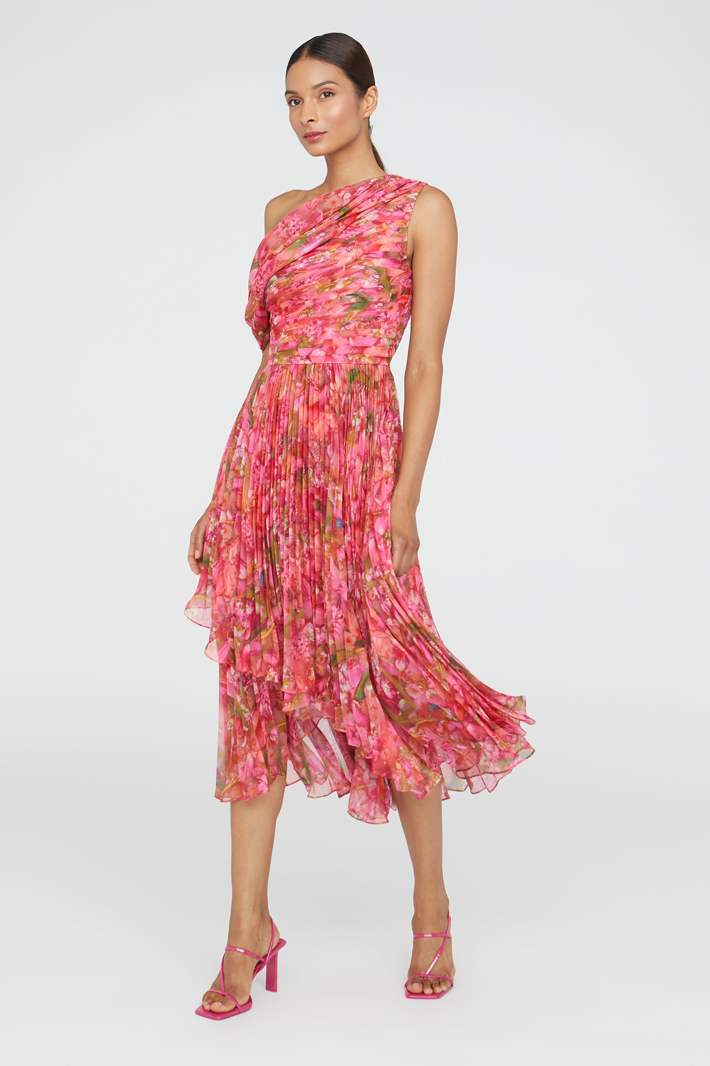 Katia Draped Chiffon Dress 2 / Hydra Floral