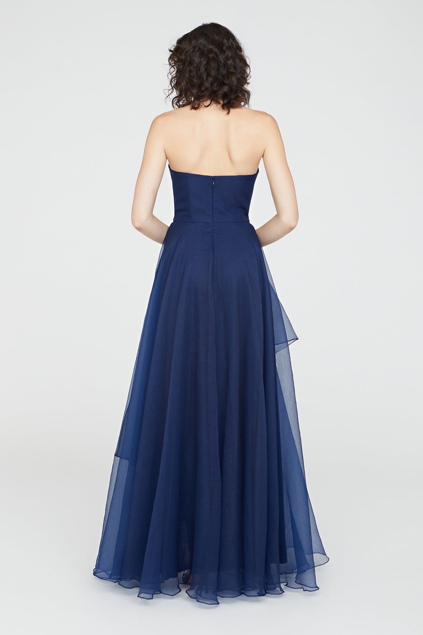 Aubrey Asymmetric Organza Gown