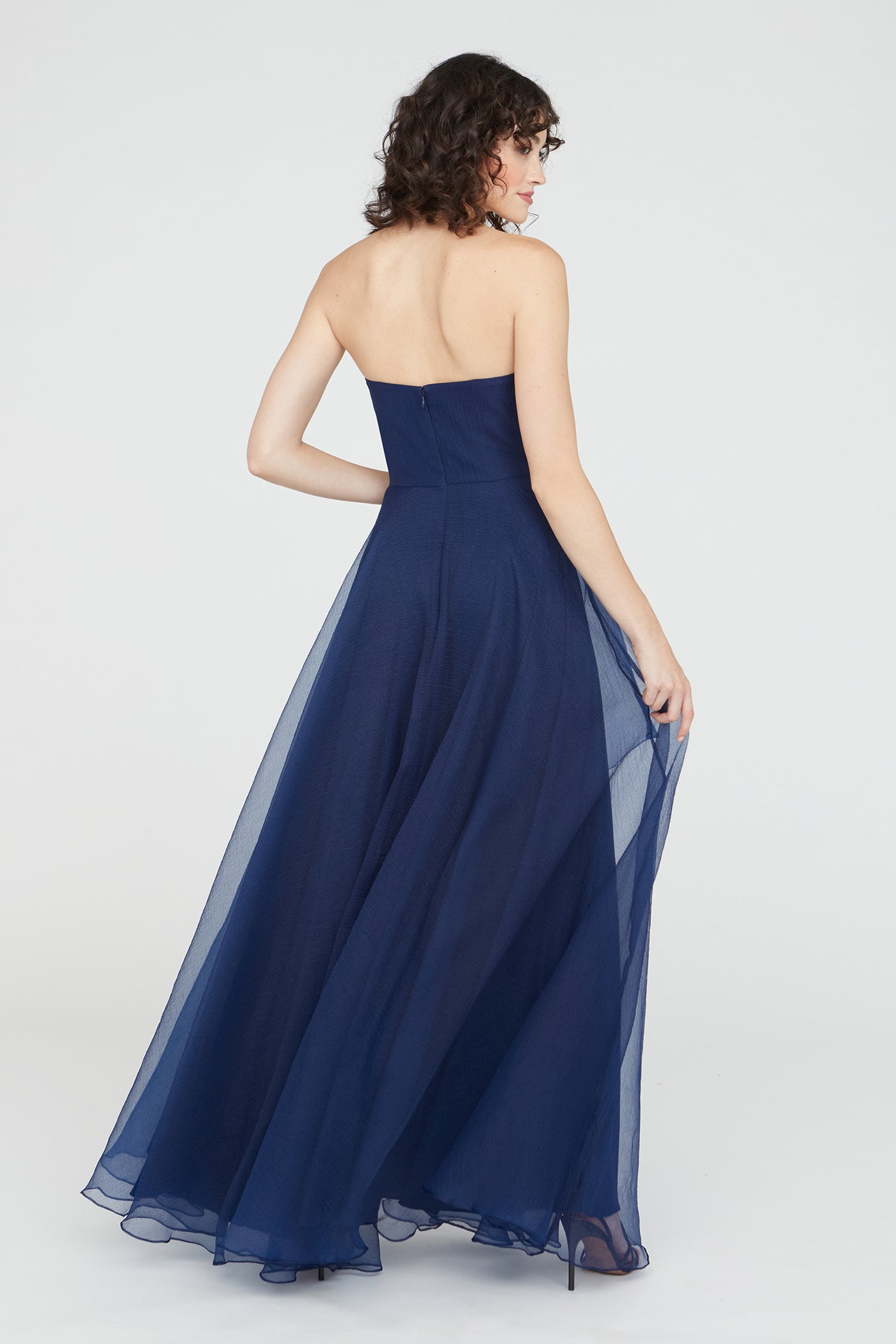 Aubrey Asymmetric Organza Gown