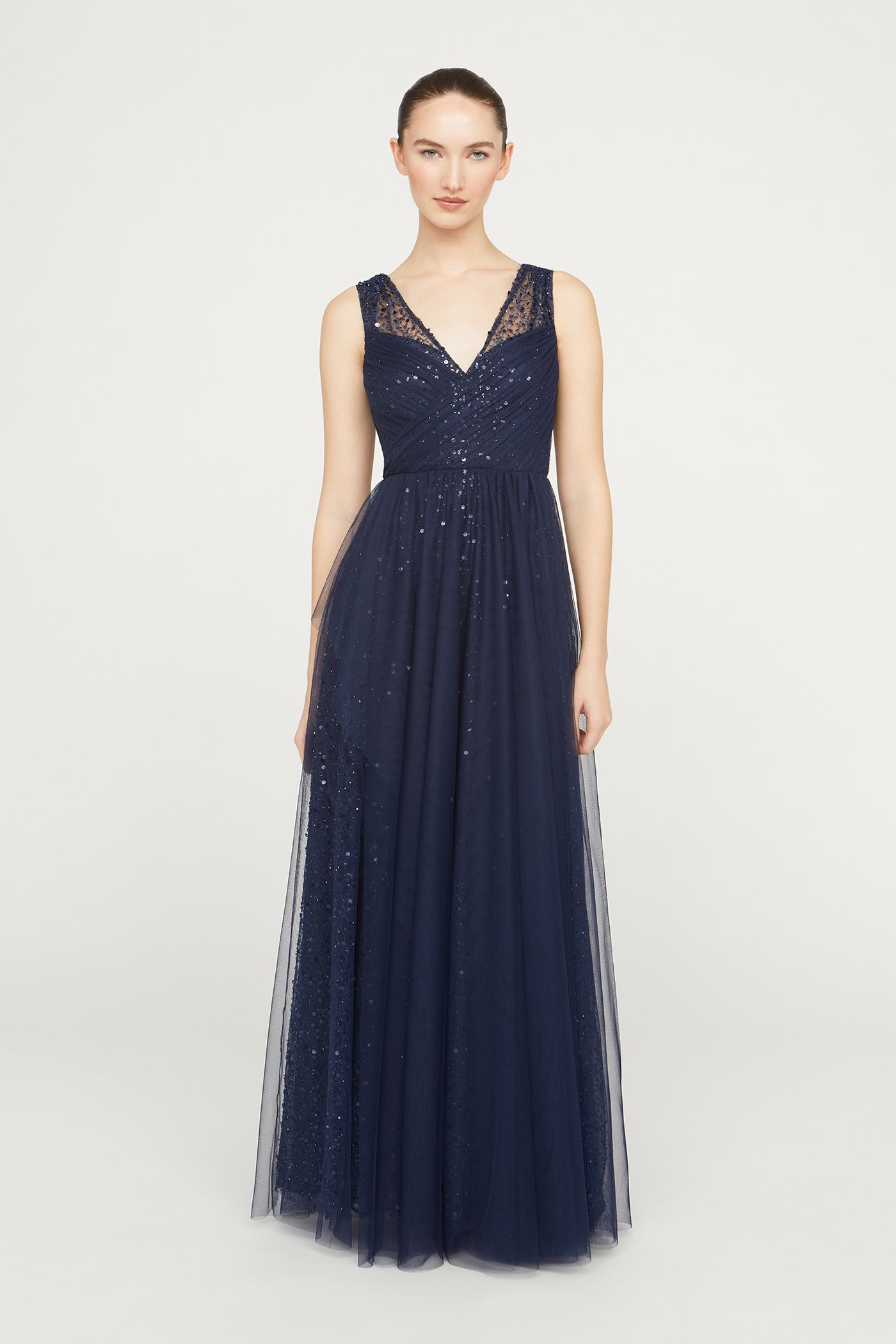 Kiana Beaded V Neck Gown