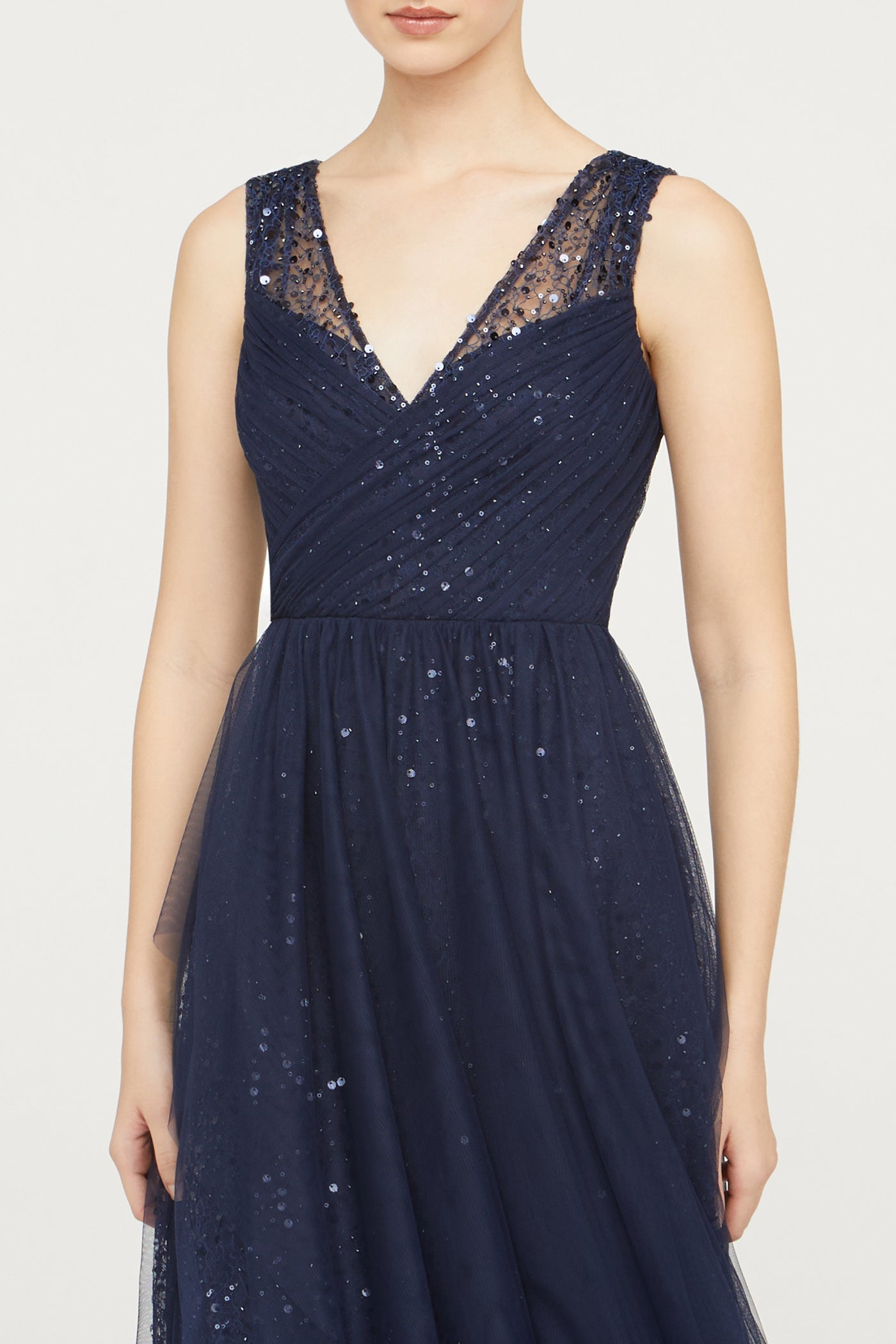 Kiana Beaded V Neck Gown