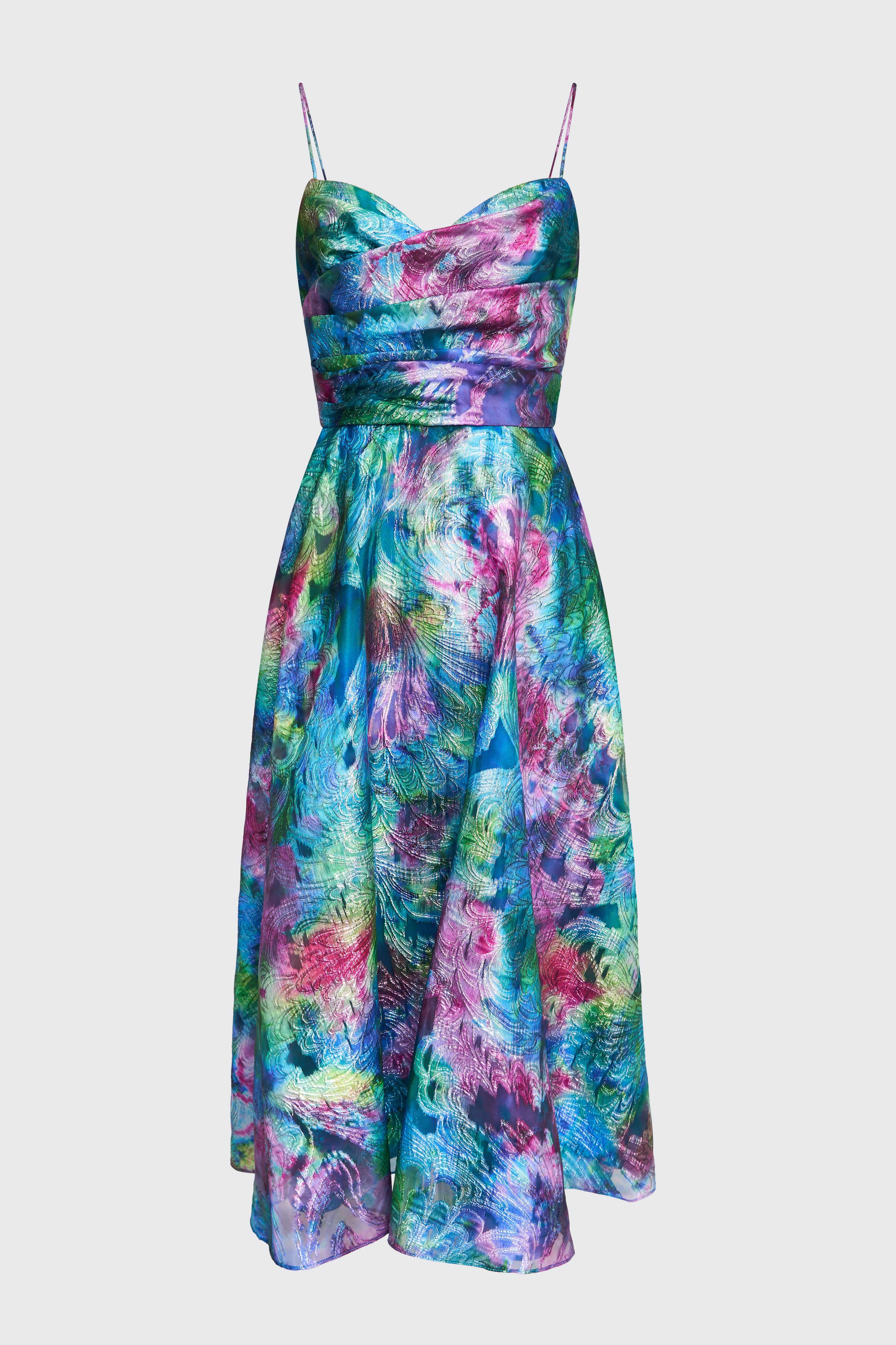 Allegra Draped Cocktail Dress 0 / Aquatic Blooms