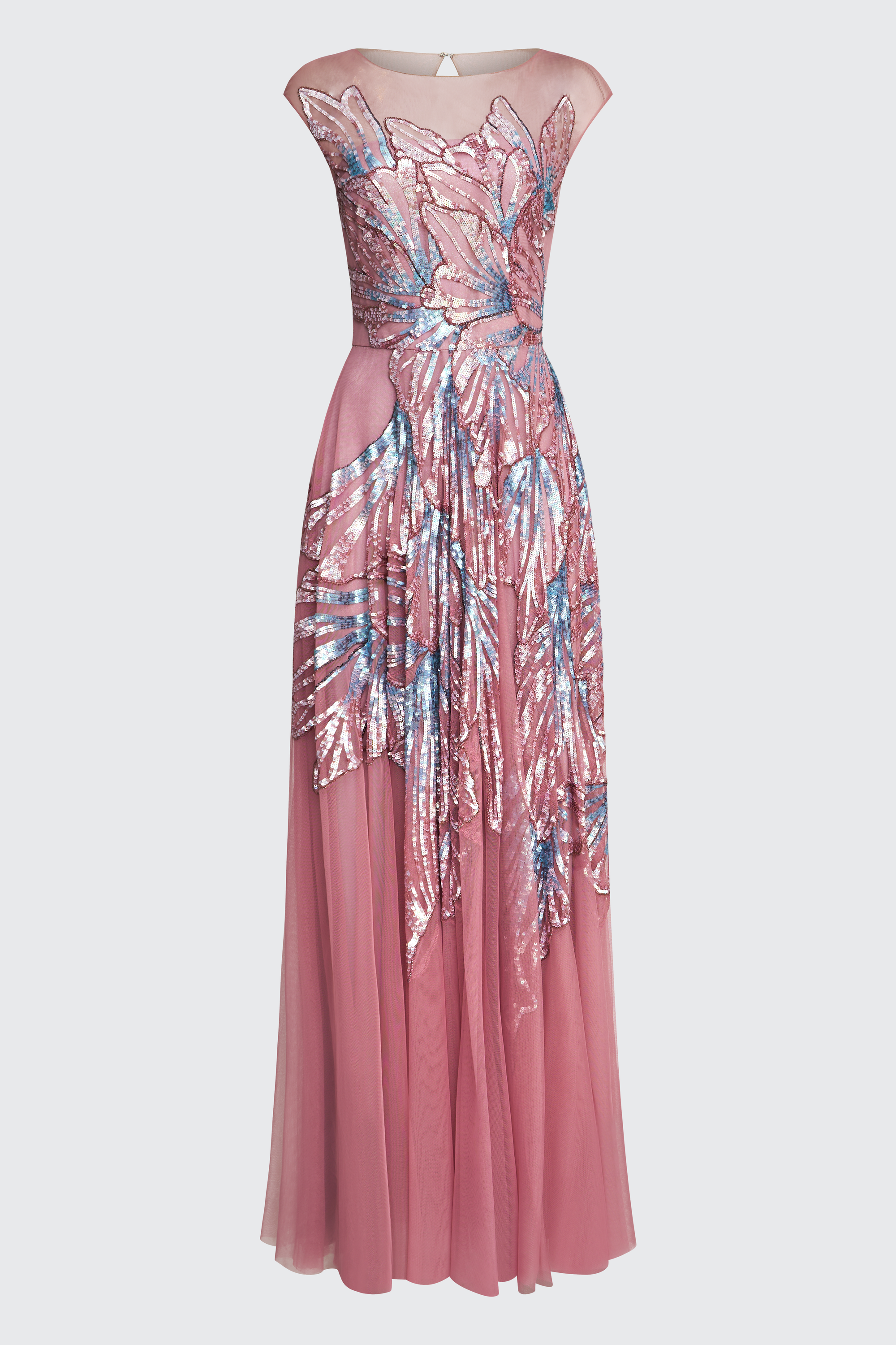 Aviana Beaded Cap Sleeve Gown 6 / Lilac Whisper Aviana Beaded Cap Sleeve Gown 6 / Lilac Whisper