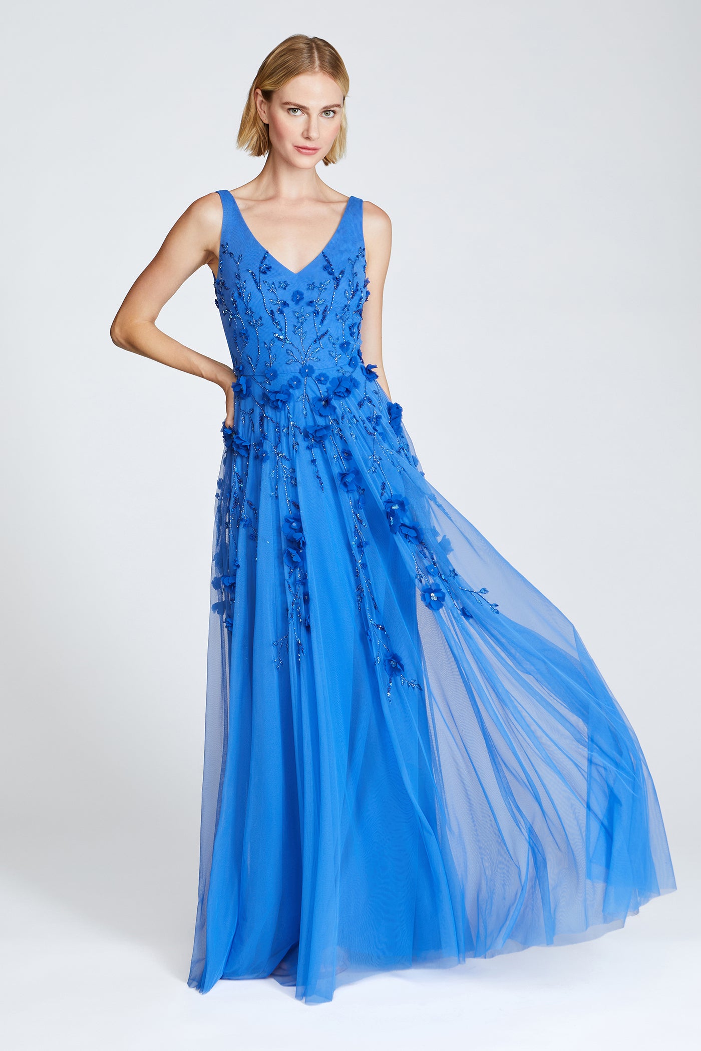 Fabiana Beaded Capelet Gown