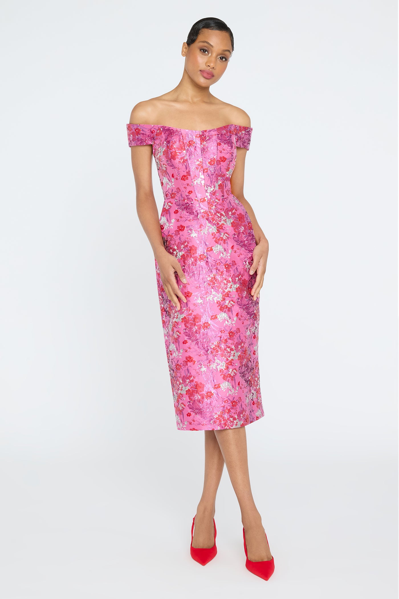 Chantel Off Shoulder Dress 0 / Sweetheart Pink / Poppy Chantel Off Shoulder Dress 0 / Sweetheart Pink / Poppy