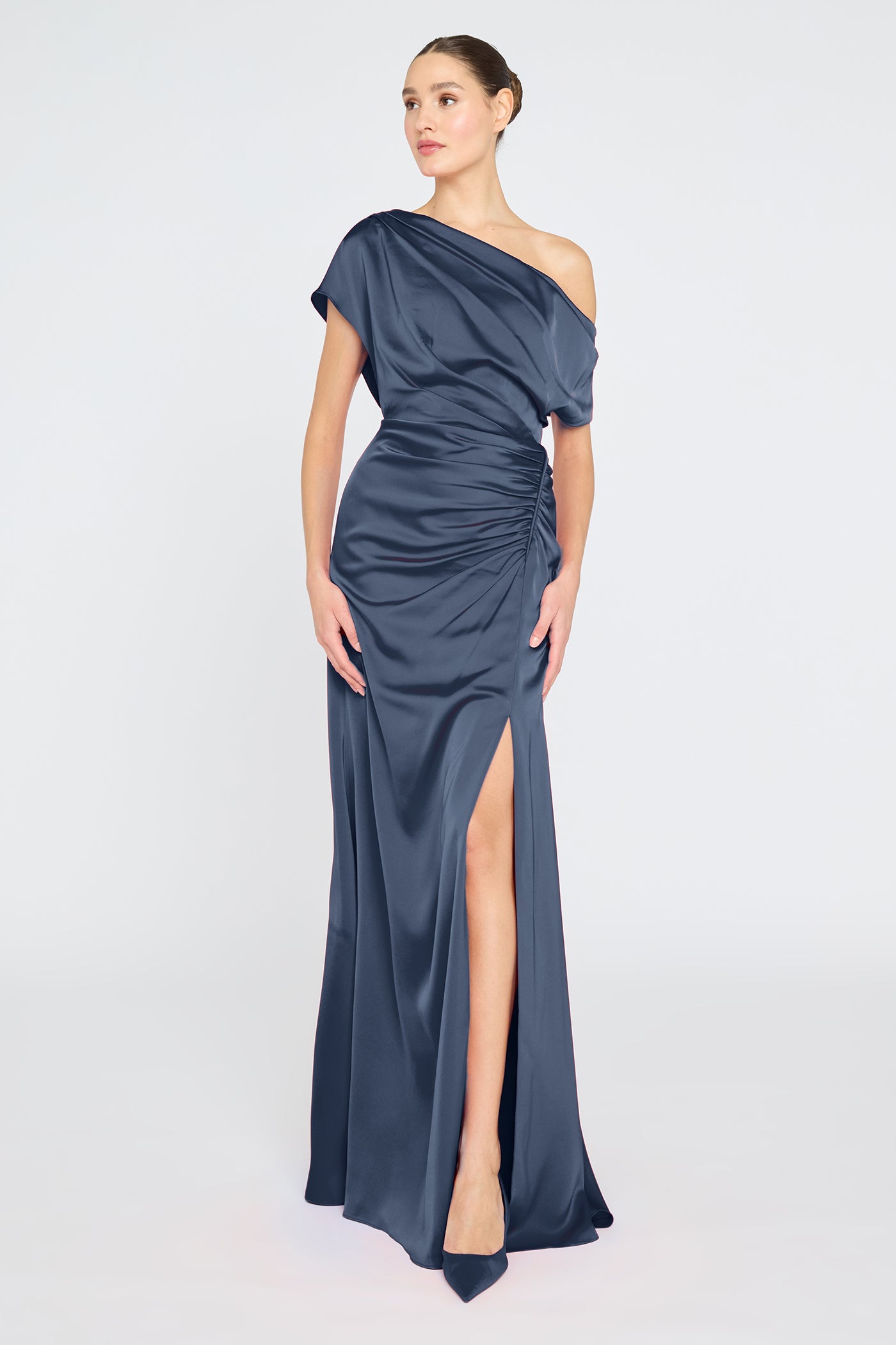 Kacey Asymmetrical Gown 6 / Odyssey Grey Kacey Asymmetrical Gown 6 / Odyssey Grey