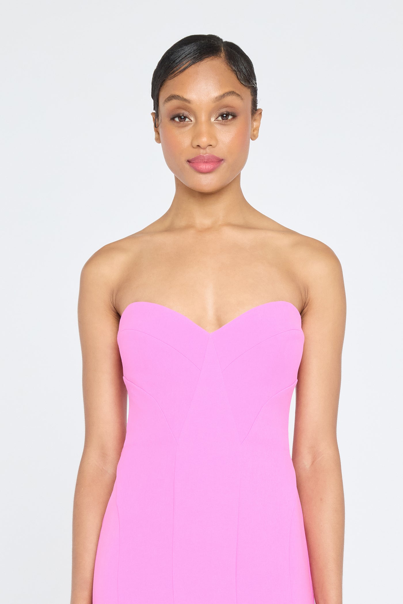 pink strapless evening dress Strapless Corset Beaded Light Pink Long Prom Dress Rose Pink / 2