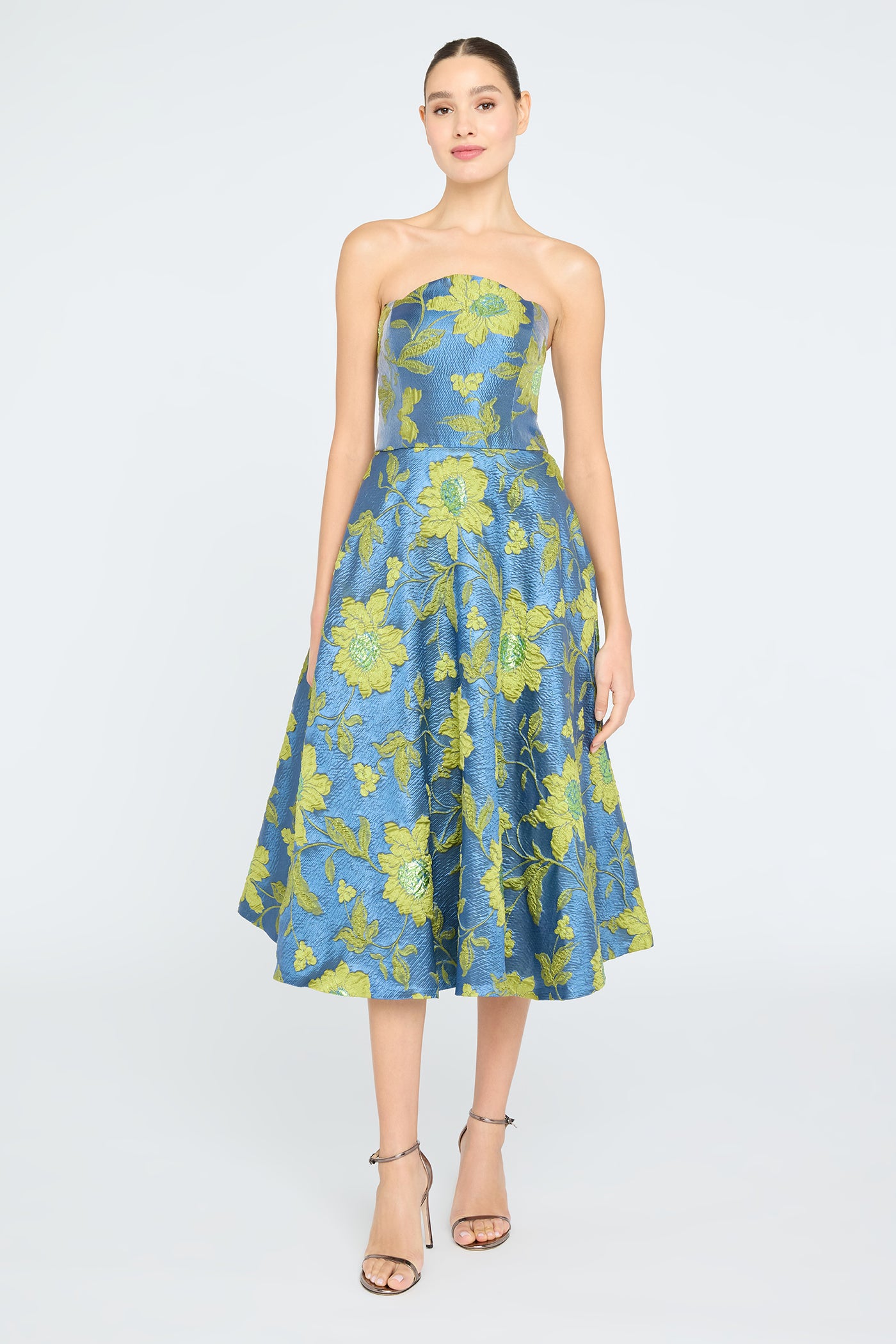 blue medallion floral estelle scalloped dress scalloped dress Girls: Time Goes By Light Blue Tweed Scalloped Dress, (6/7)